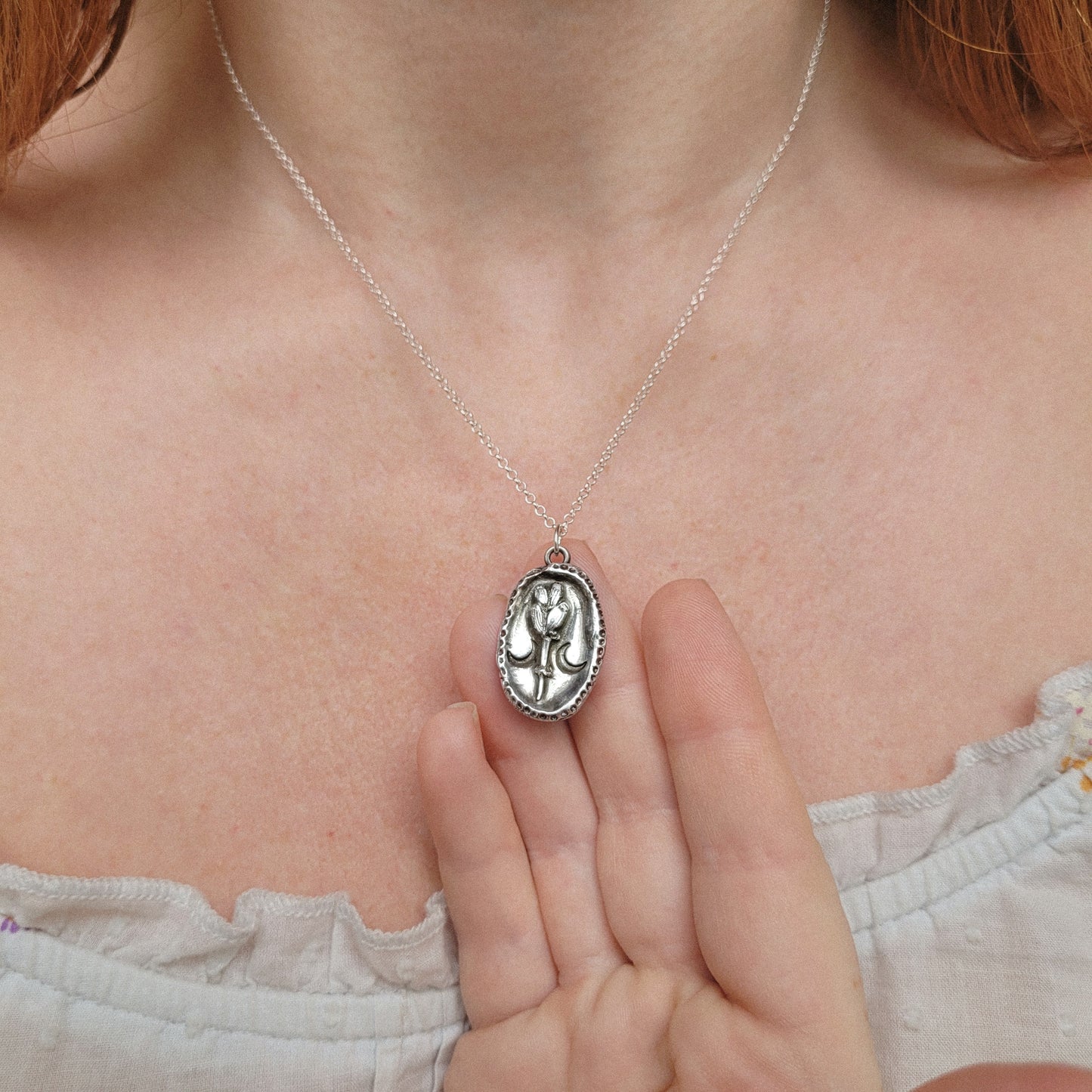 Luna Lavender Coin Talisman ~ Fine Silver
