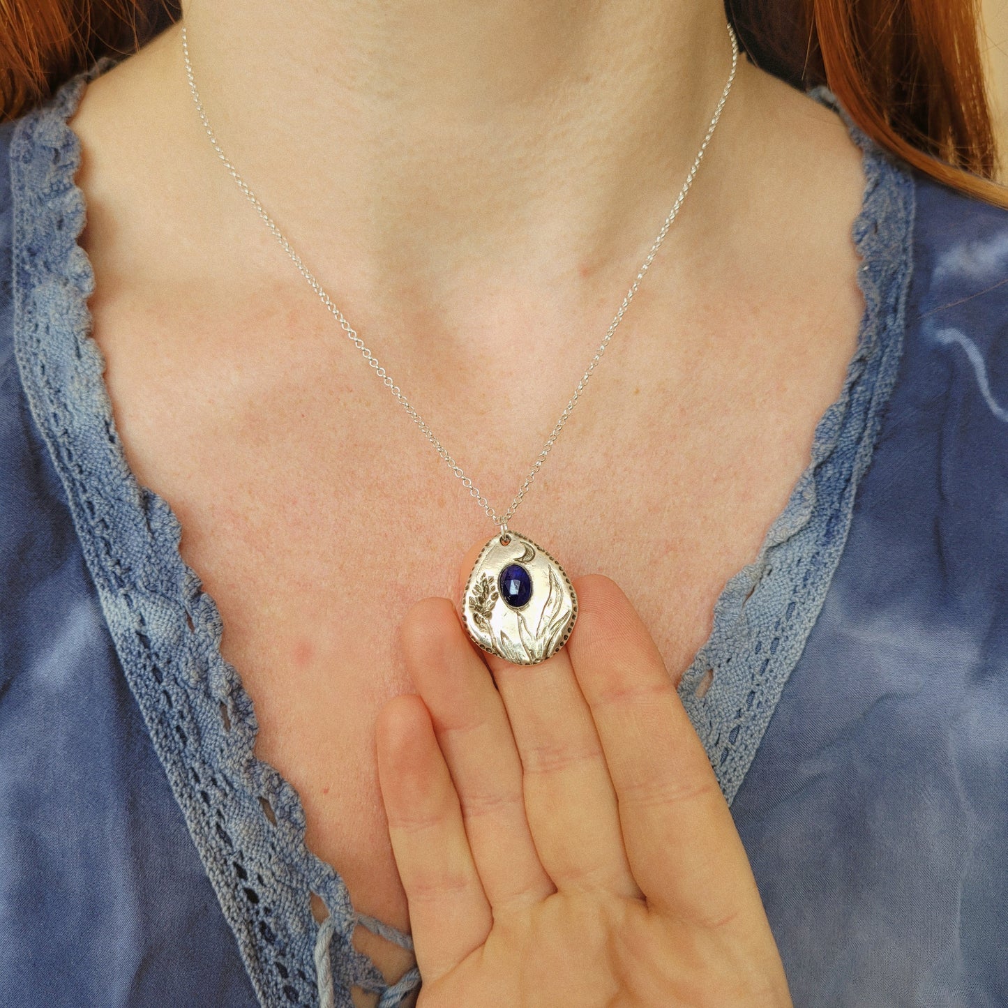 Midnight Mugwort & Sapphire Recycled Silver Heirloom