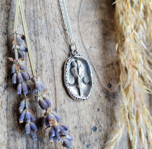 Luna Lavender Coin Talisman ~ Fine Silver