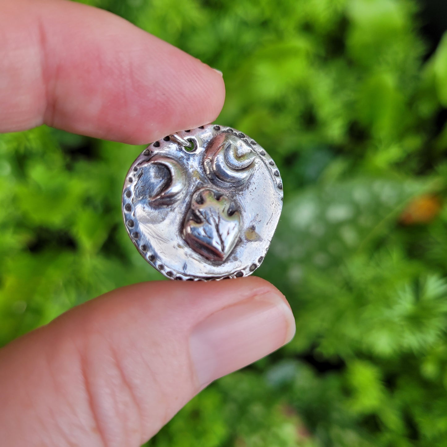 'Sky & Earth' Sacred Spell Coin Talisman ~ Fine recycled 999 Silver