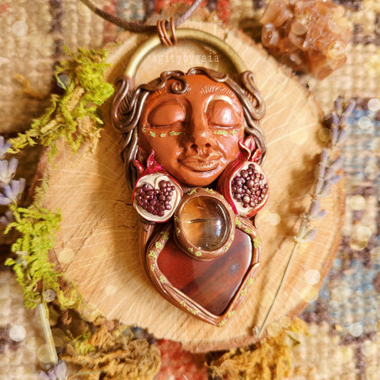 Pomegranate Goddess of Abundance, Bliss & Pleasure ~ Red Jasper & Citrine