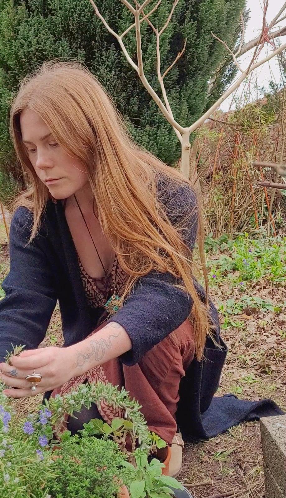 Made to order ~ Recycled Silver, Garden Rosemary & Peridot Lunar Coin Talisman