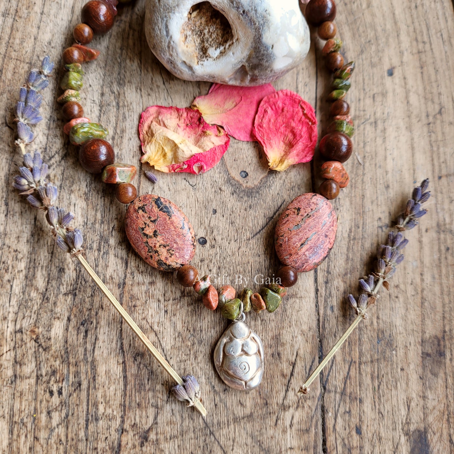 Spiral Goddess Fine Silver Talisman ~ Crystal beads