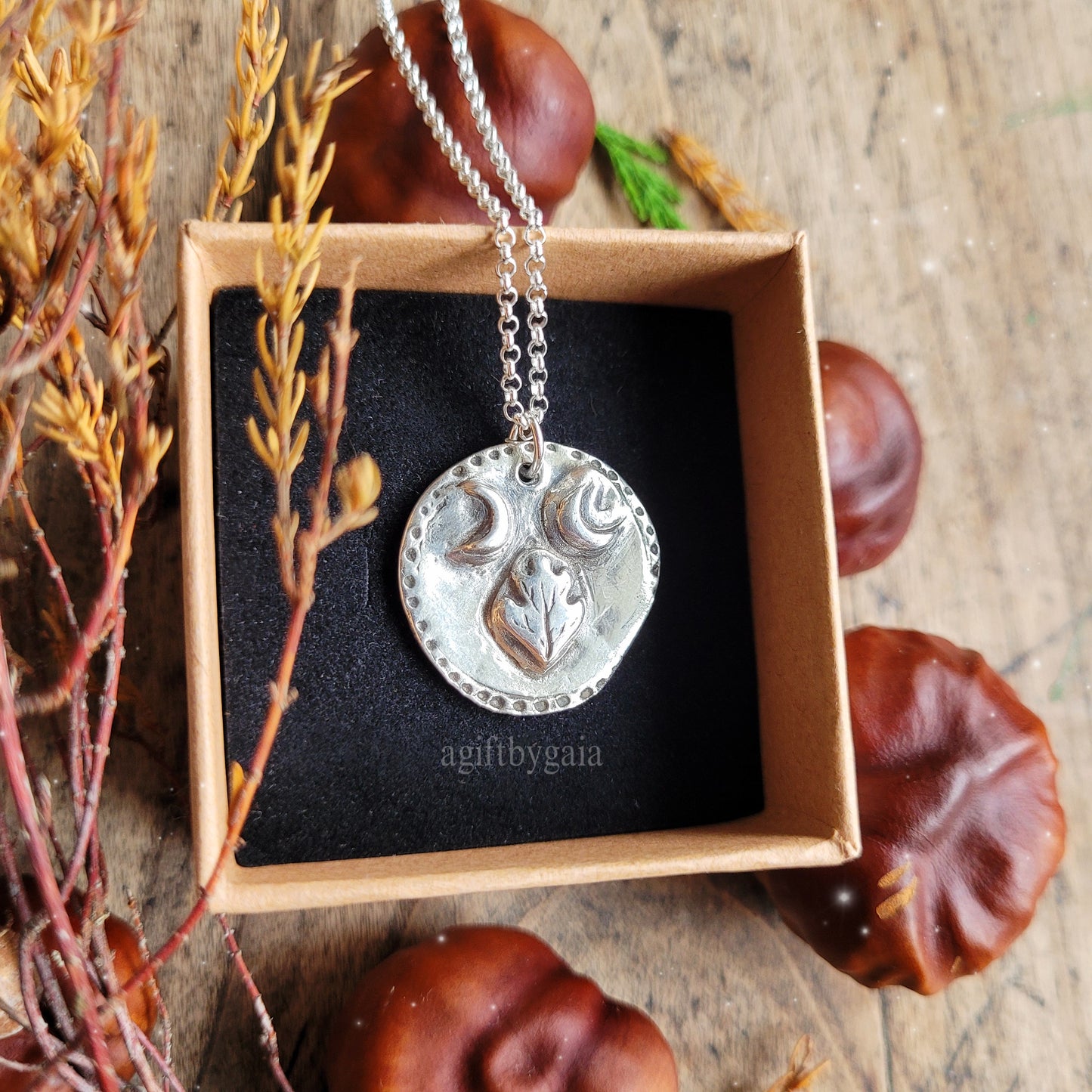 'Sky & Earth' Sacred Spell Coin Talisman ~ Fine recycled 999 Silver