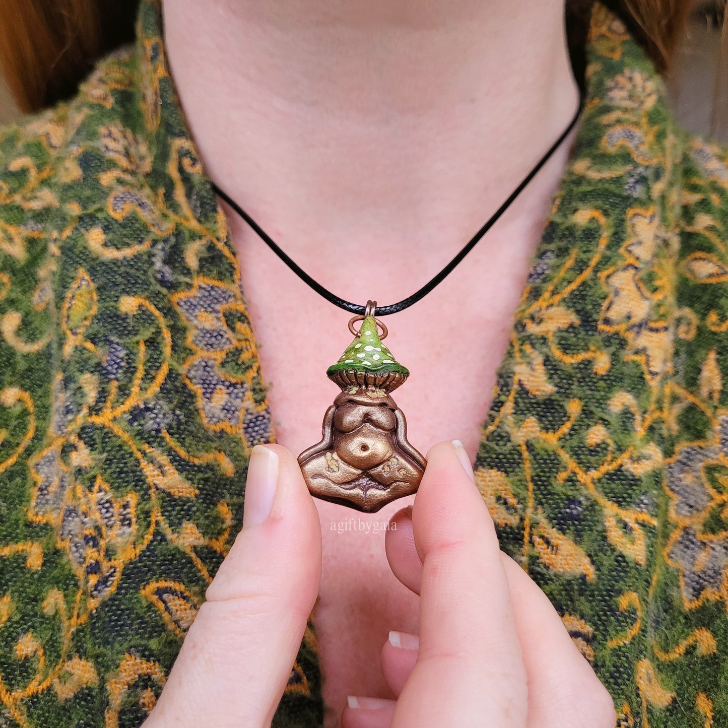 Divine Masculine Feminine Harmony Mushrooms ~ Clay Talisman