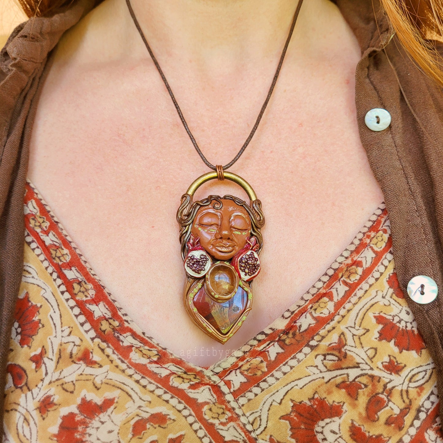 Pomegranate Goddess of Abundance, Bliss & Pleasure ~ Red Jasper & Citrine