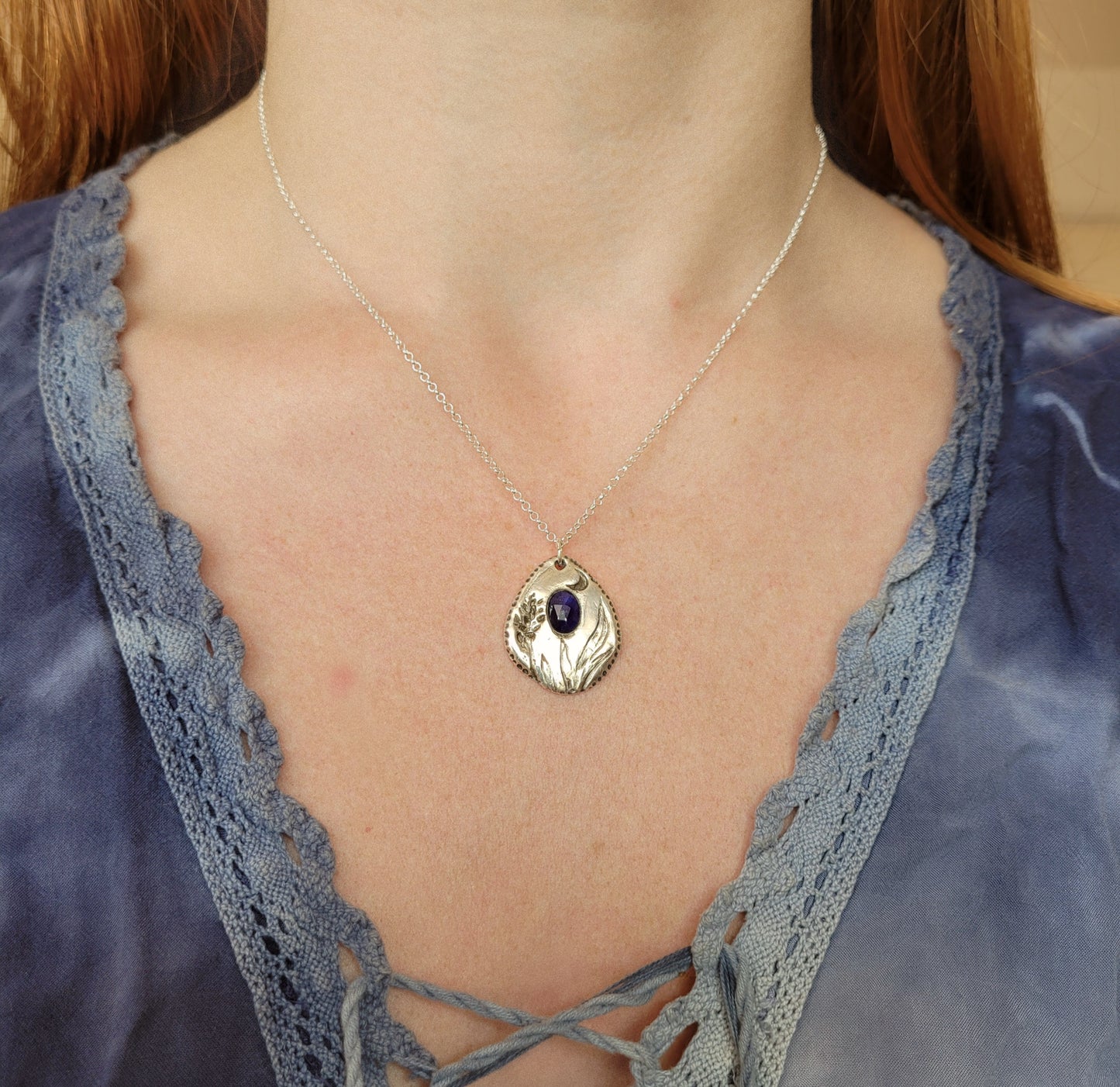 Midnight Mugwort & Sapphire Recycled Silver Heirloom