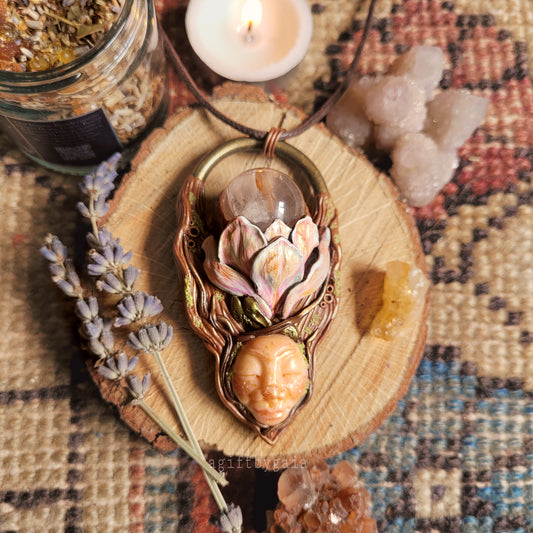 Spirit of Magnolia Talisman ~ Fire Quartz