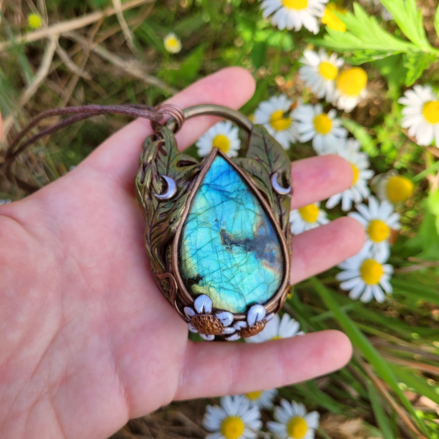 Mugwort, Sage & Chamomile Talisman ~ Labradorite
