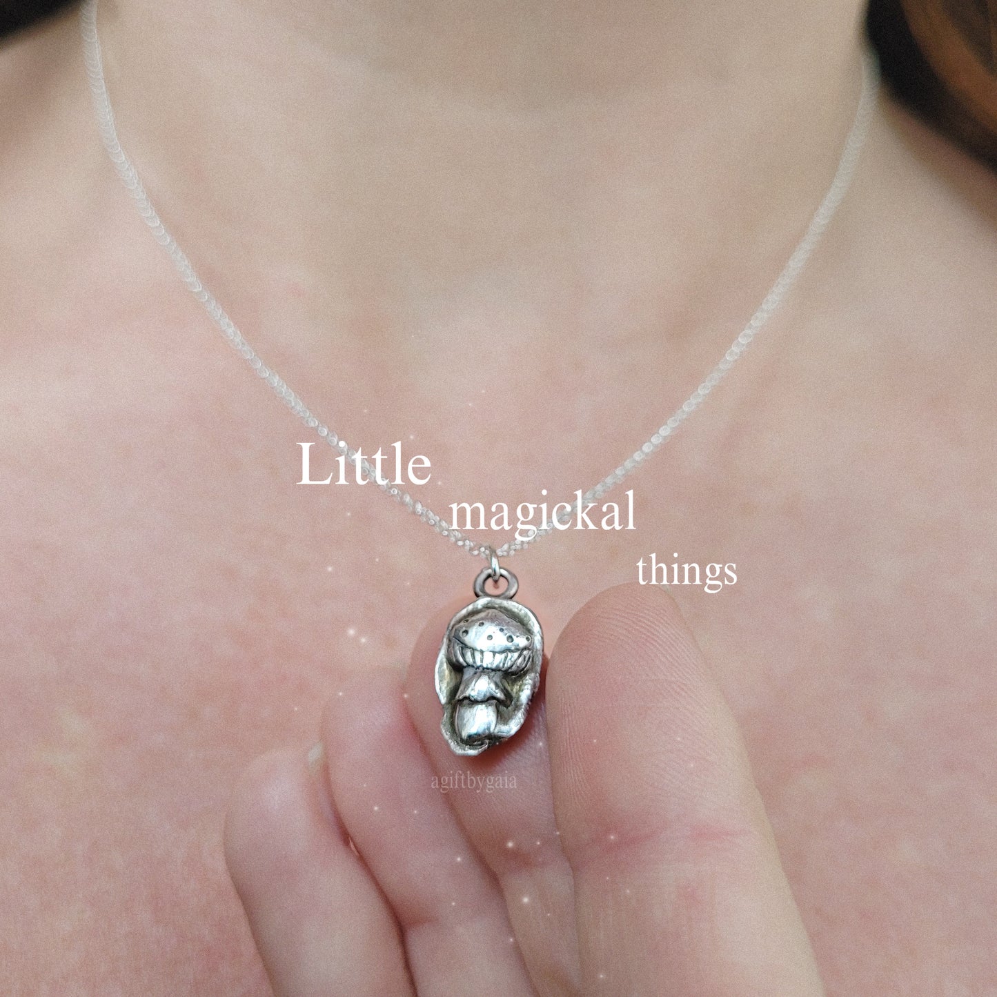 Forest Mushroom Talisman ~ Fine 999 Recycled Silver