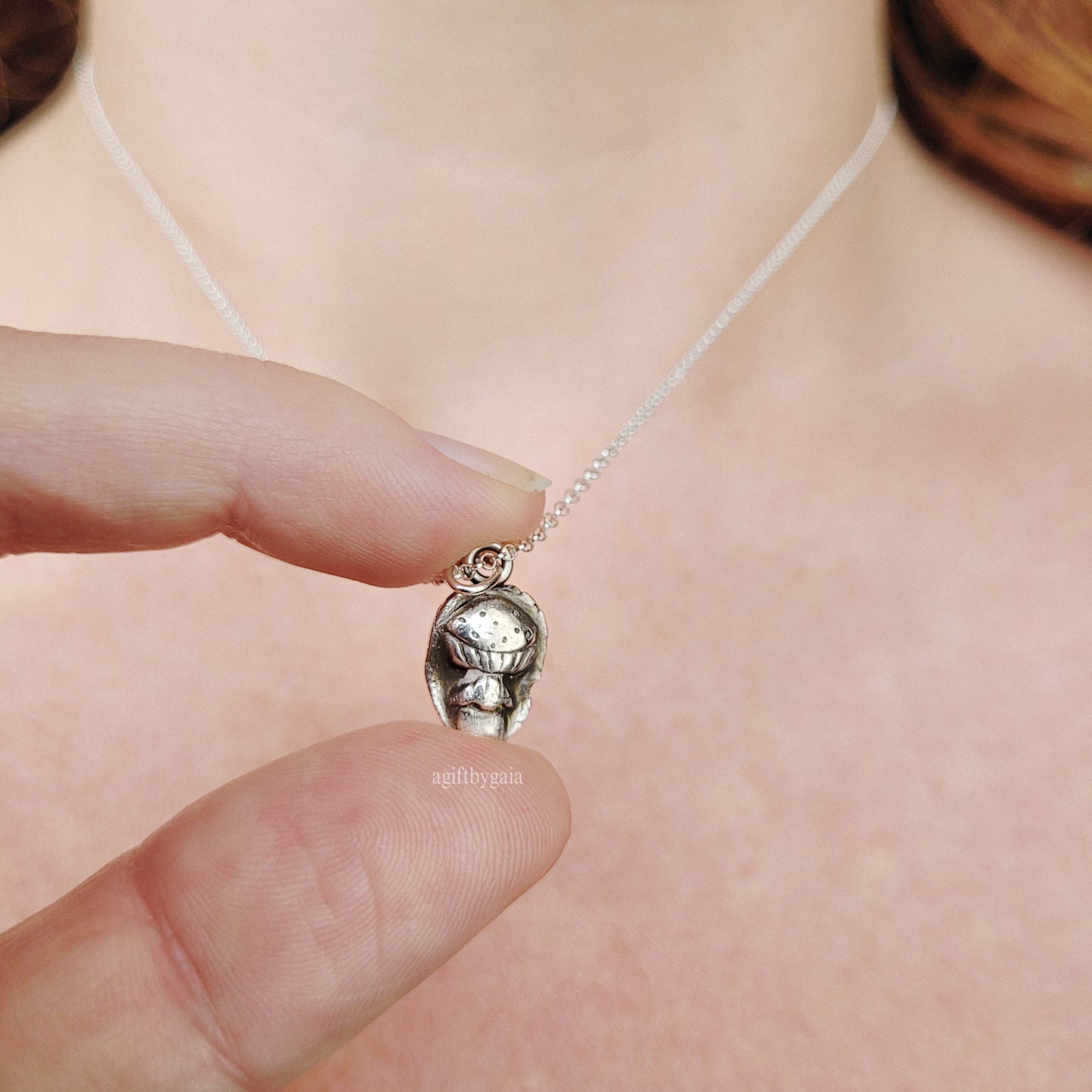 Forest Mushroom Talisman ~ Fine 999 Recycled Silver