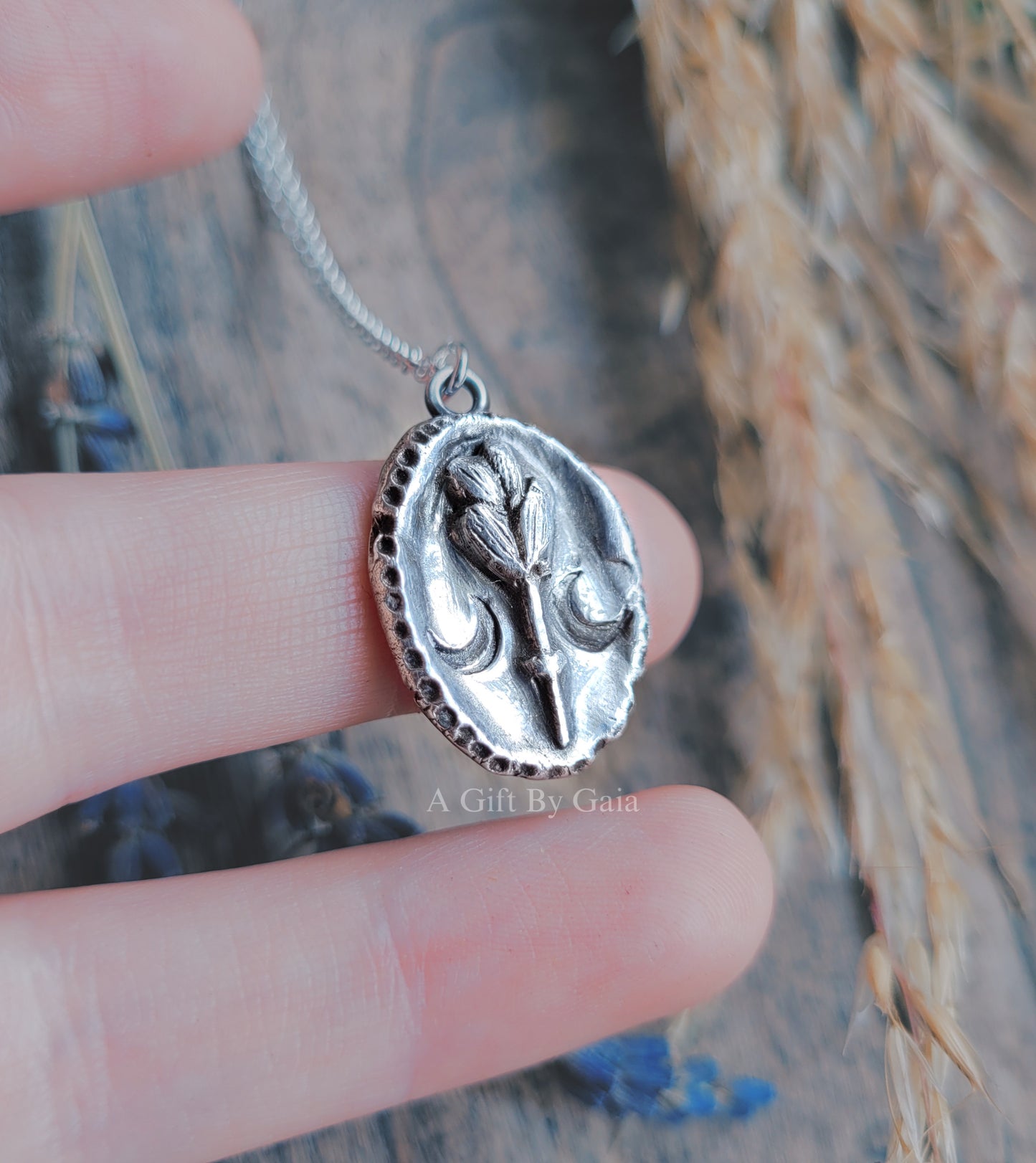 Luna Lavender Coin Talisman ~ Fine Silver