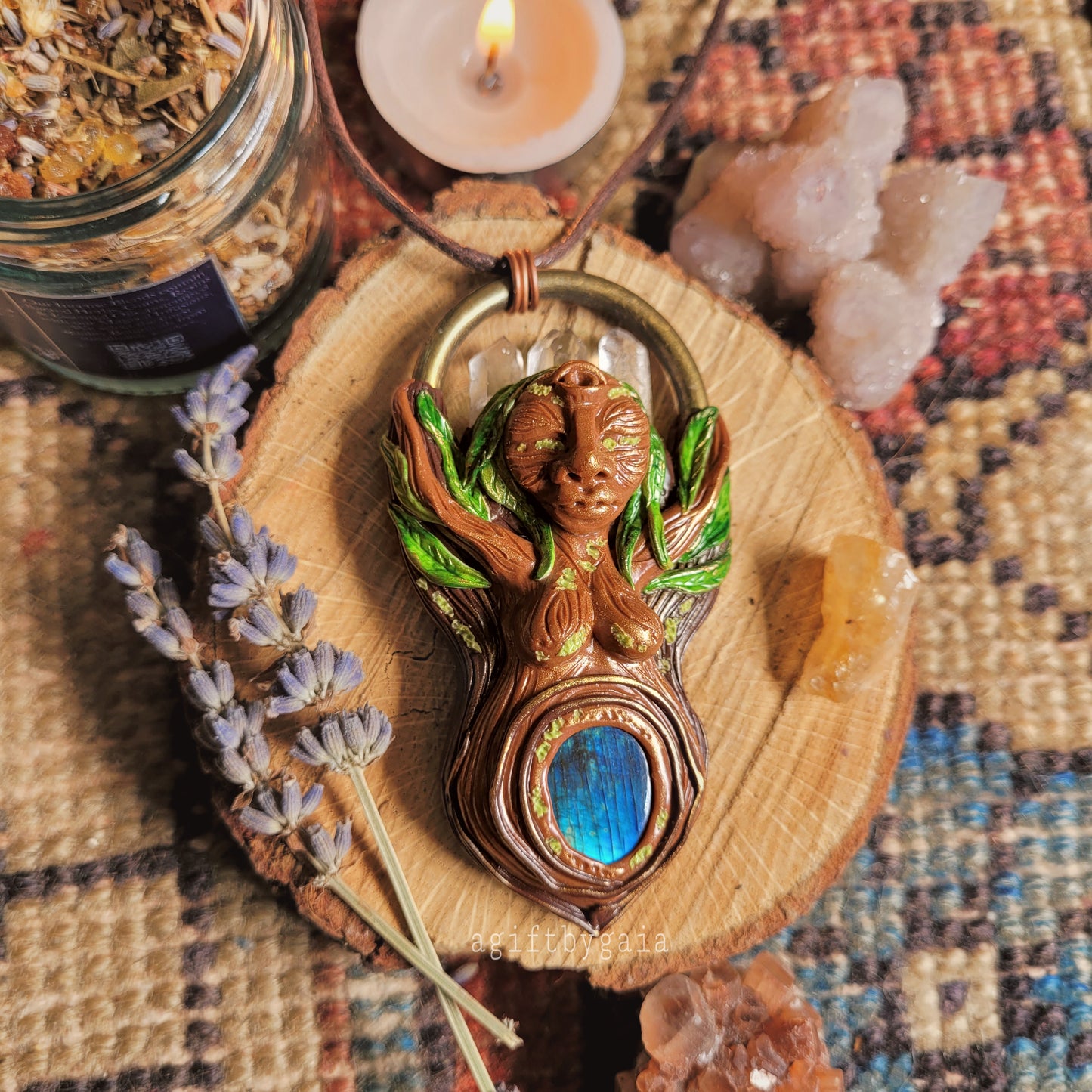 Spirit of Willow Third Eye Talisman ~ Labradorite & Clear Quartz