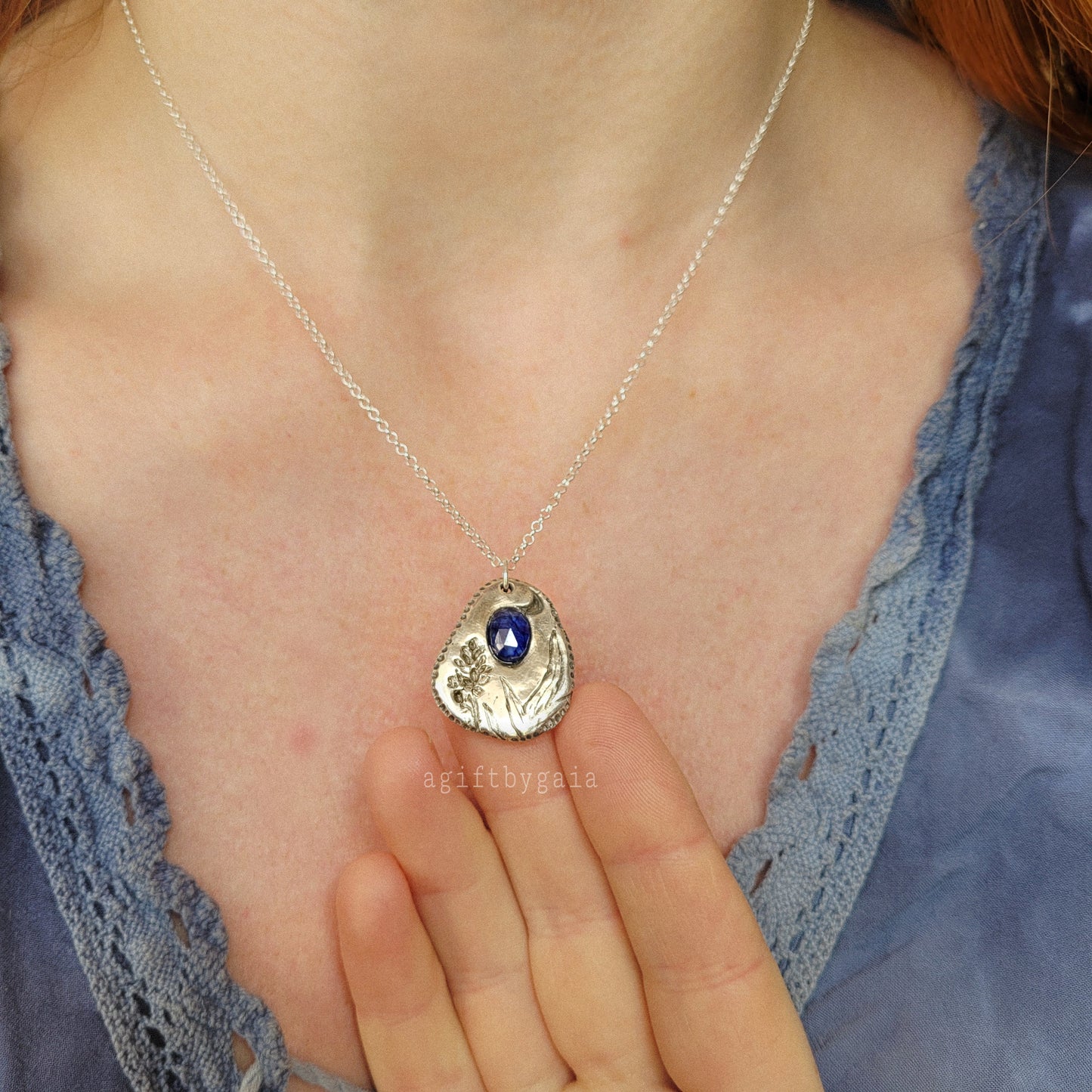 Midnight Mugwort & Sapphire Recycled Silver Heirloom