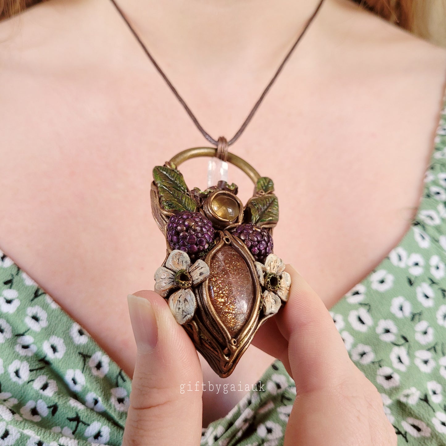 Wild Blackberry Talisman ~ Sunstone, Citrine & Clear Quartz