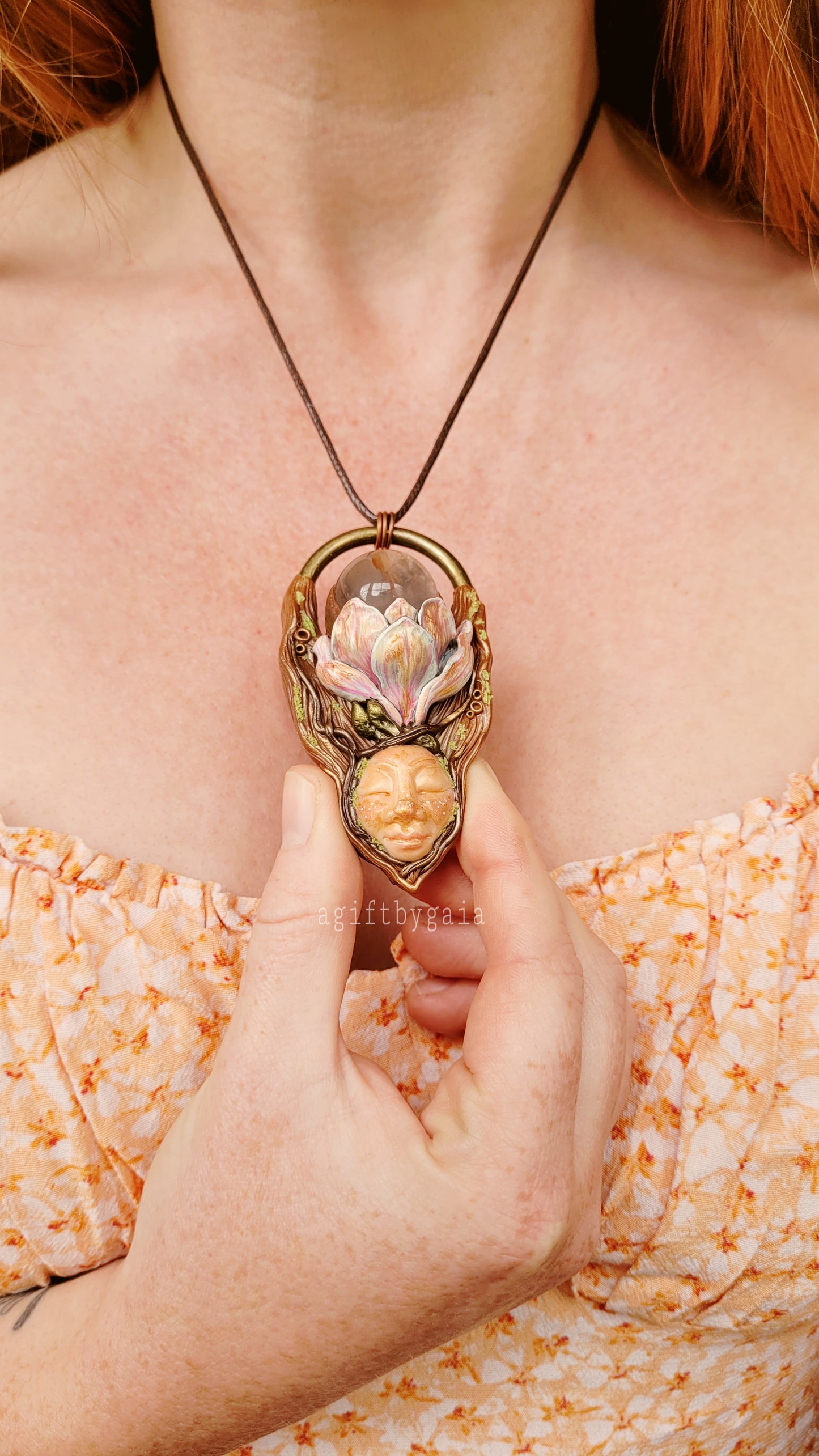 Spirit of Magnolia Talisman ~ Fire Quartz