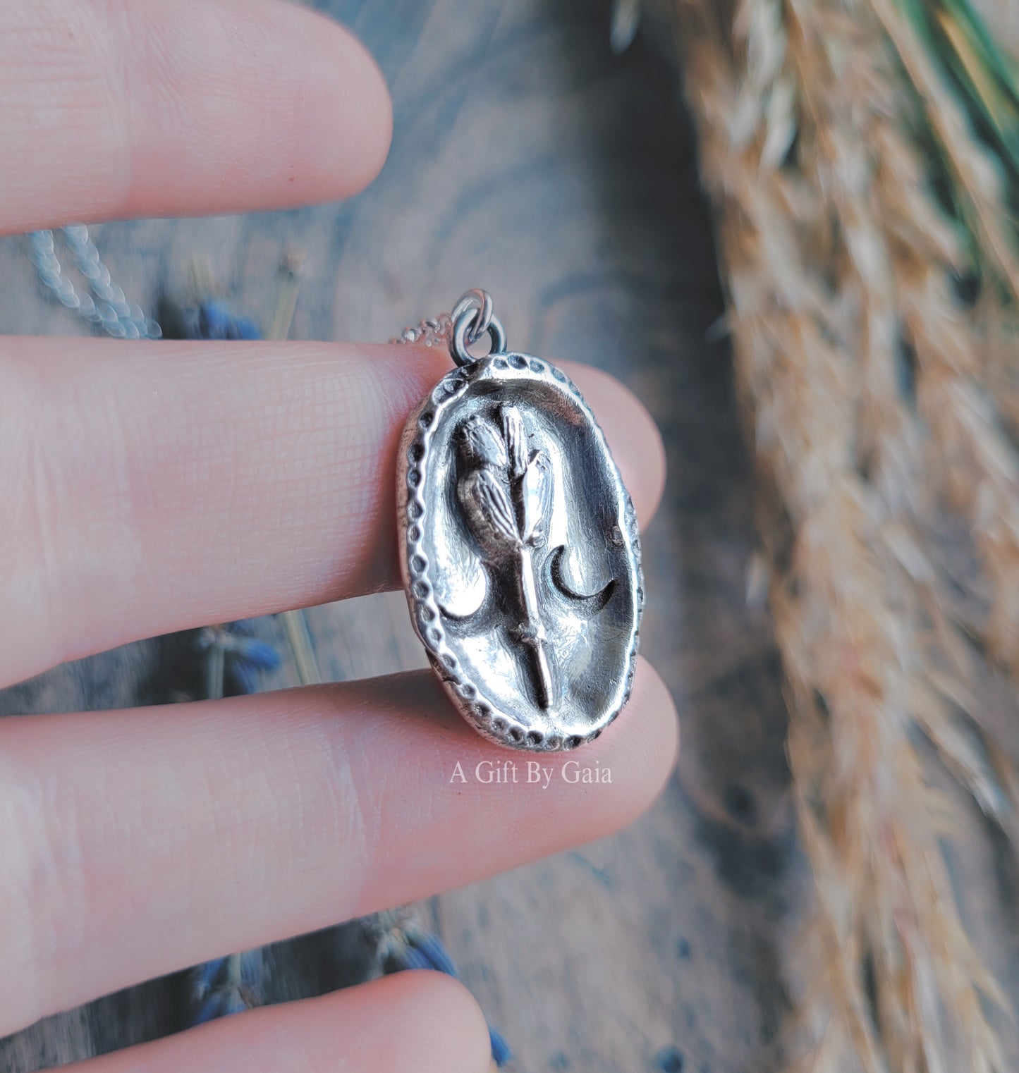 Luna Lavender Coin Talisman ~ Fine Silver