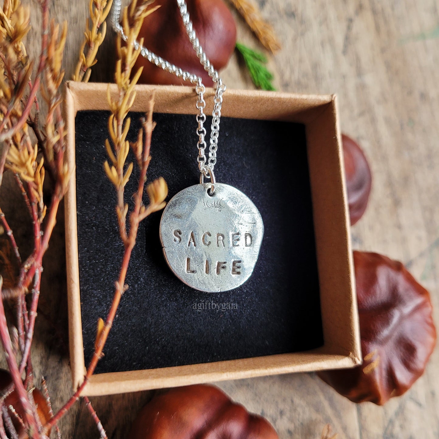 'Sacred Life' Spell Coin Talisman ~ Recycled Fine 999 Silver