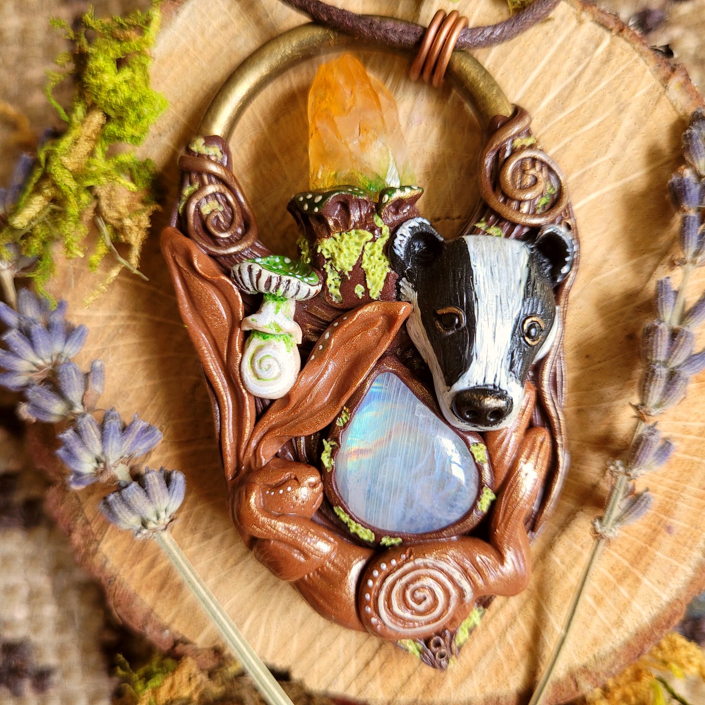 Animals of the Wild Wood Talisman ~ Moonstone & Citrine