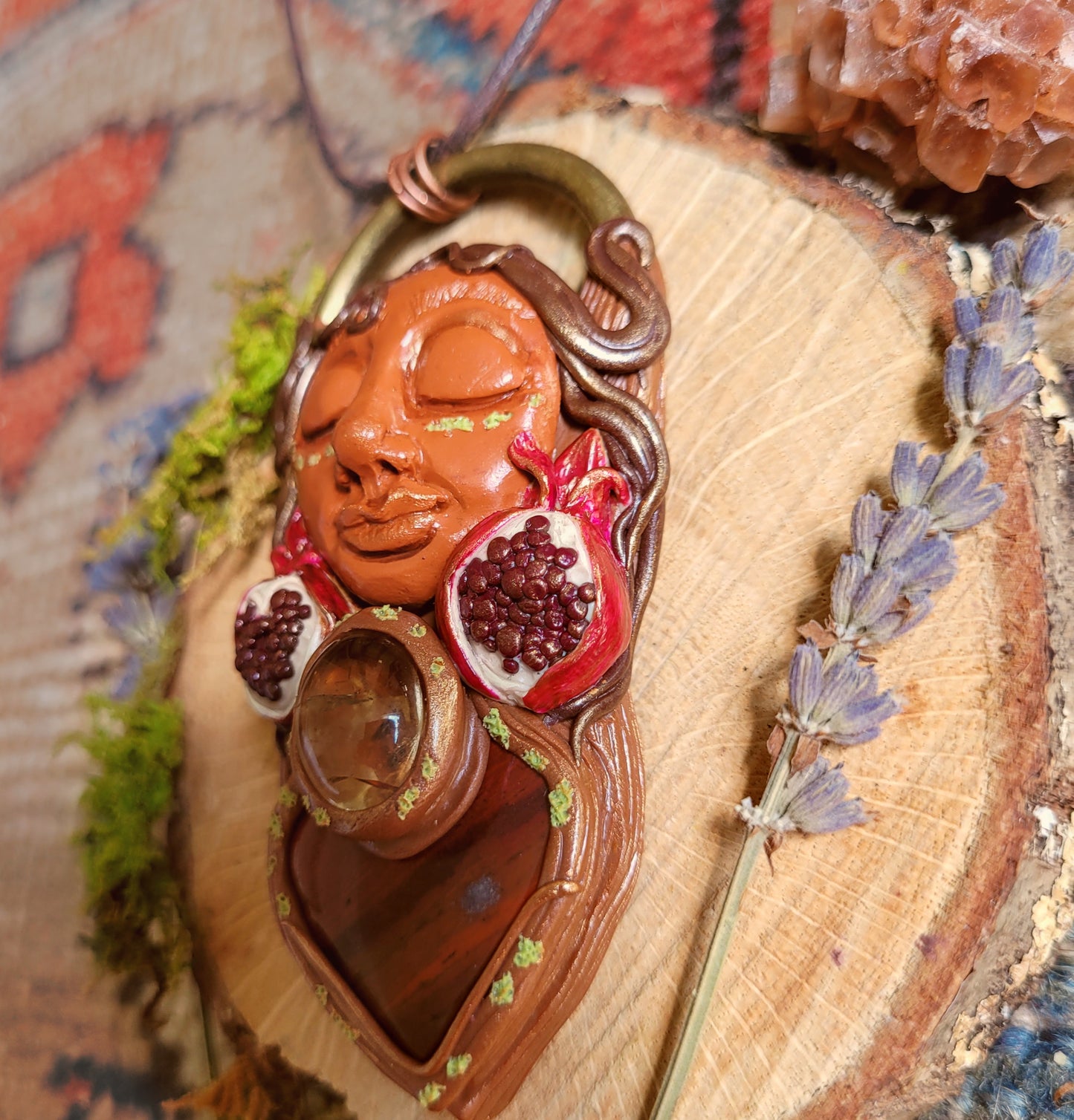 Pomegranate Goddess of Abundance, Bliss & Pleasure ~ Red Jasper & Citrine