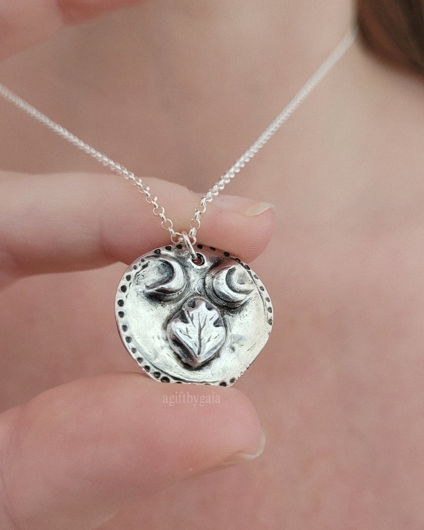 'Sky & Earth' Sacred Spell Coin Talisman ~ Fine recycled 999 Silver