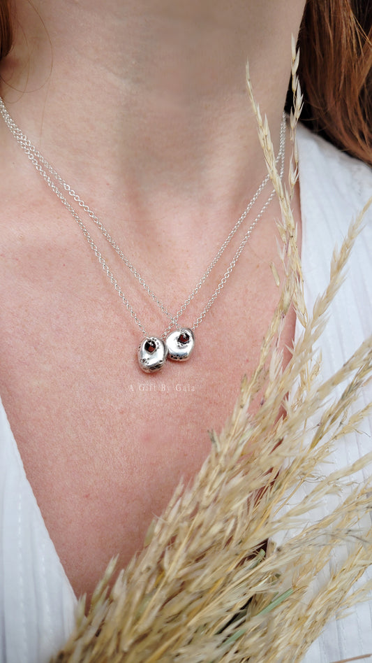 Stackable Hag stone Talismans ~ Recycled Fine Solid Silver