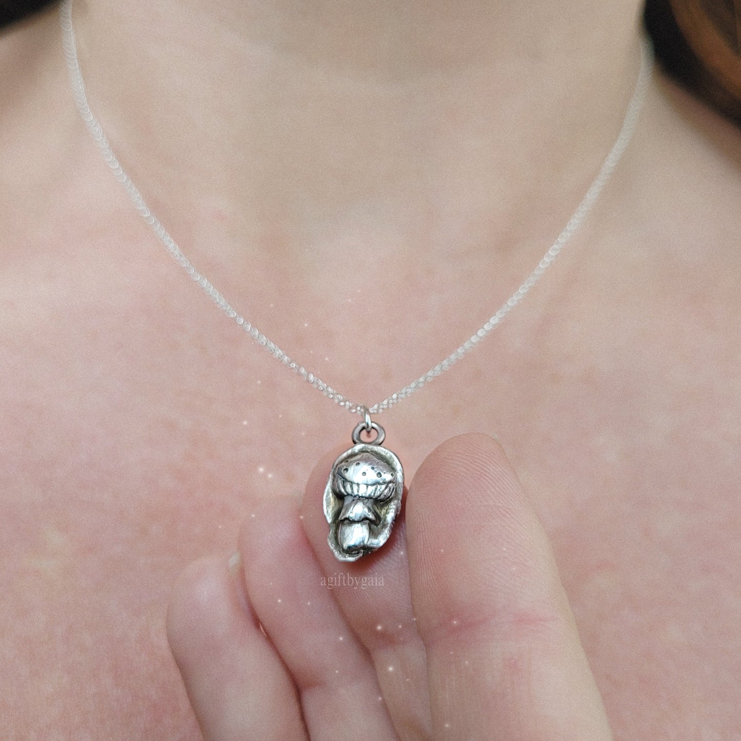 Forest Mushroom Talisman ~ Fine 999 Recycled Silver