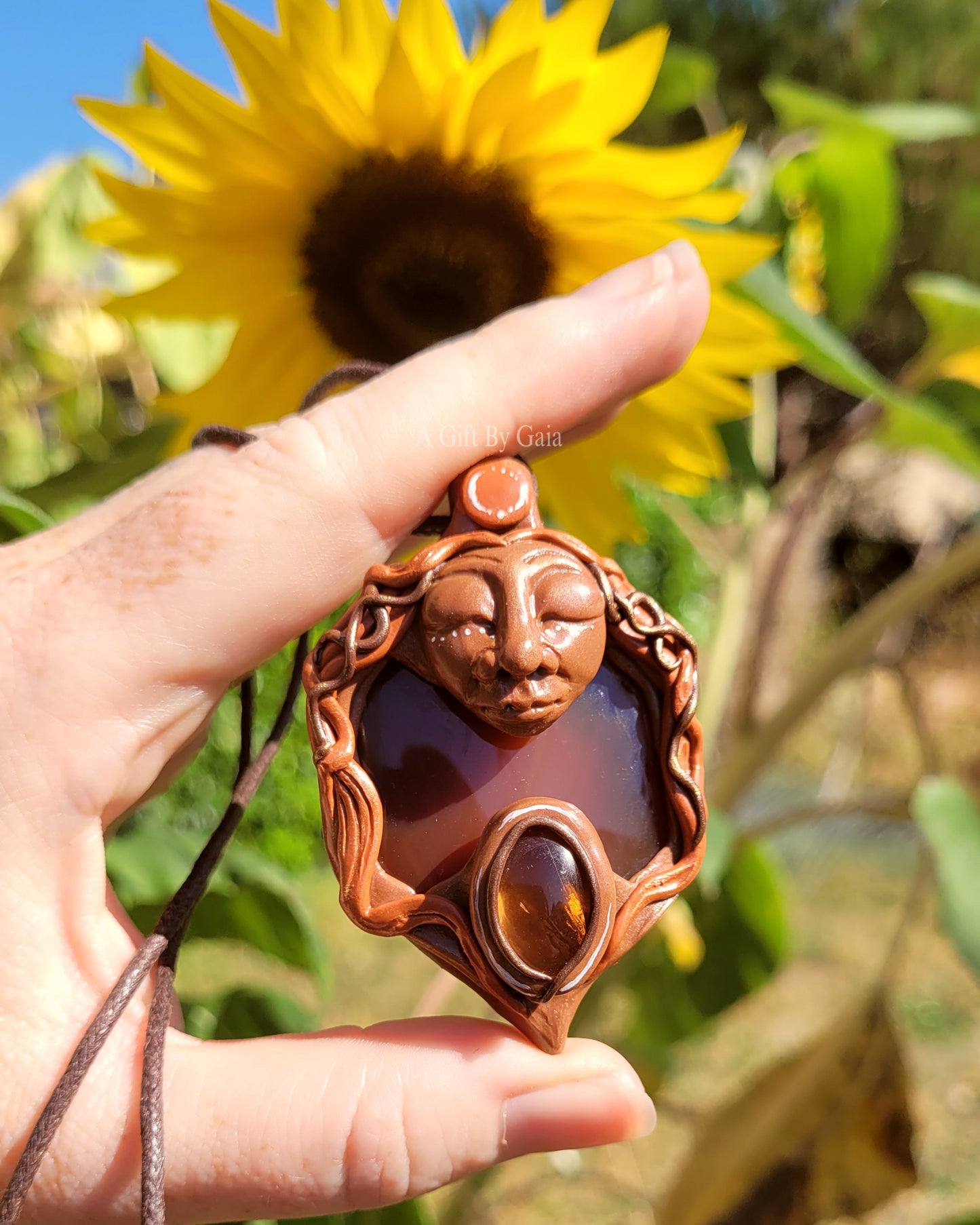 Fire Goddess Talisman Pendant ~ Carnelian & Natural Citrine