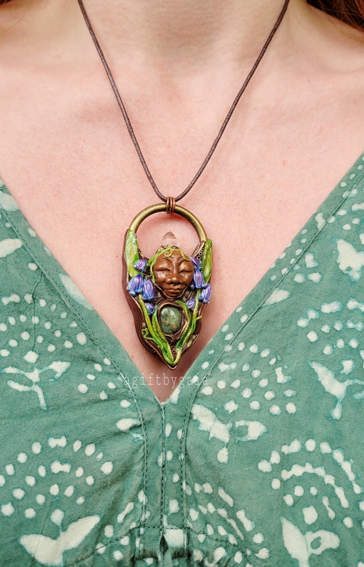 Spirit of Bluebell Talisman ~ Emerald & Clear Quartz