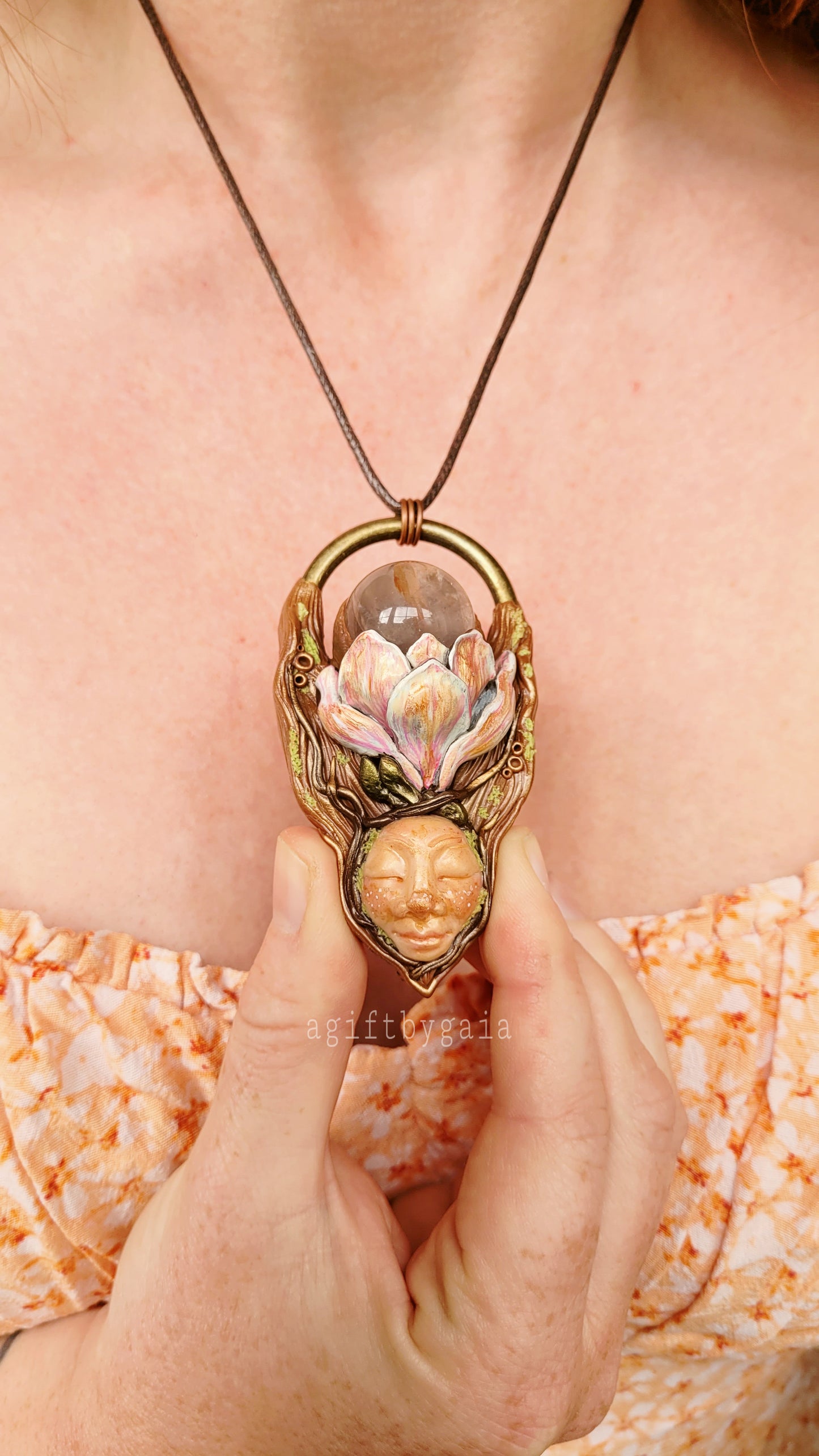 Spirit of Magnolia Talisman ~ Fire Quartz
