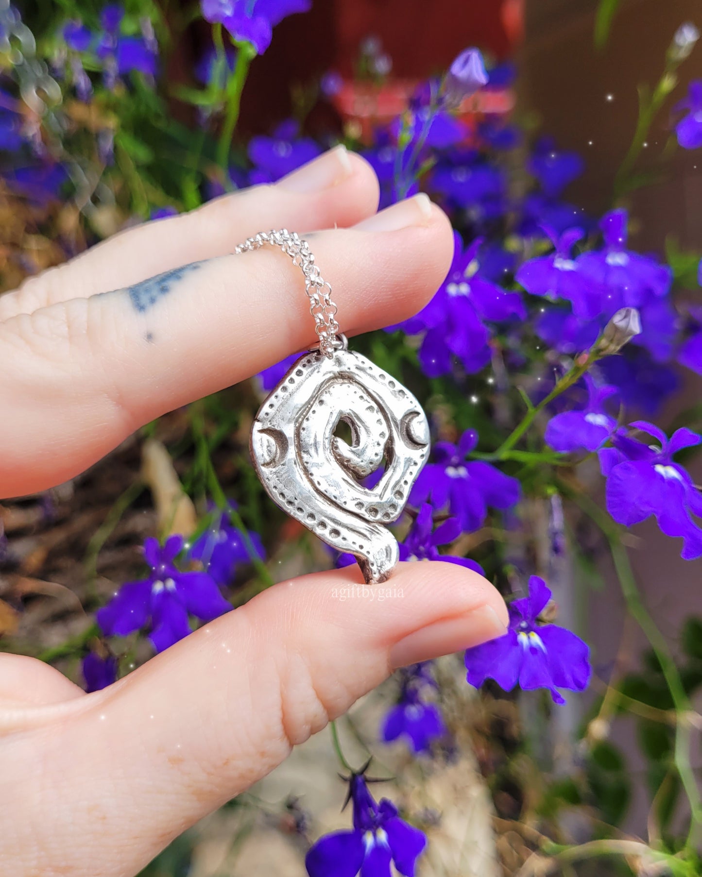 Witch’s Spiral Talisman Pendant ~ Fine Recycled Solid Silver