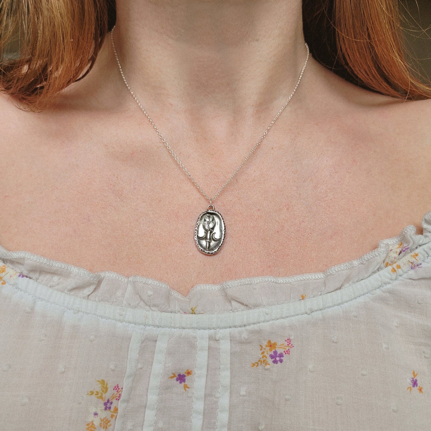 Luna Lavender Coin Talisman ~ Fine Silver
