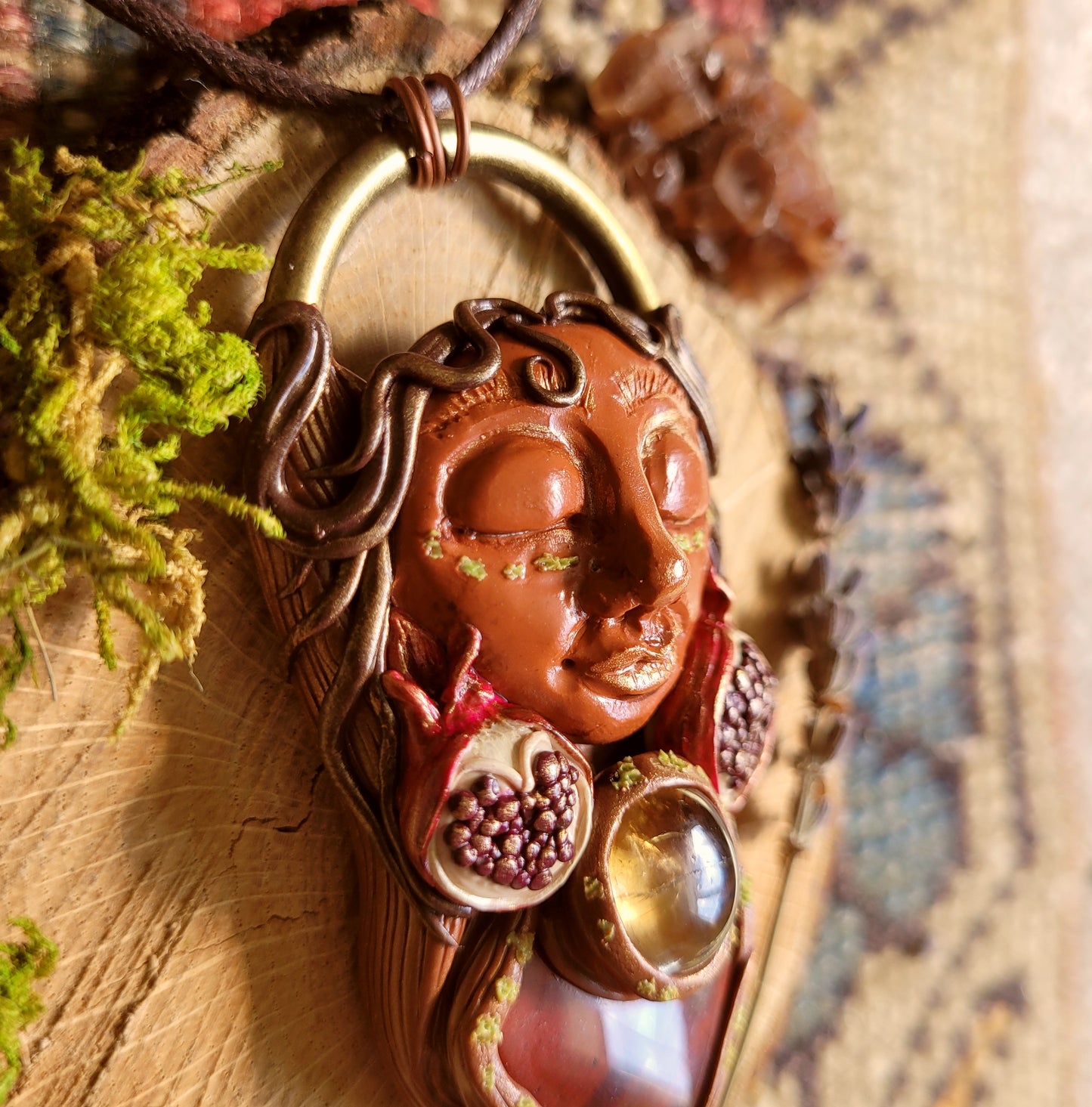 Pomegranate Goddess of Abundance, Bliss & Pleasure ~ Red Jasper & Citrine