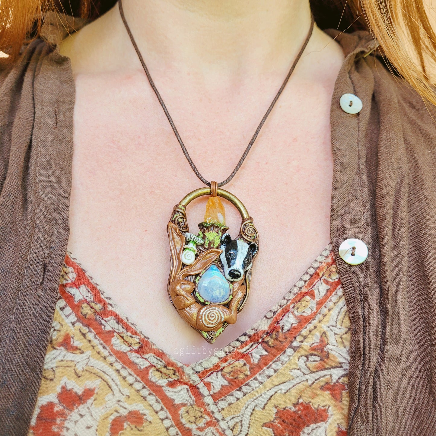 Animals of the Wild Wood Talisman ~ Moonstone & Citrine