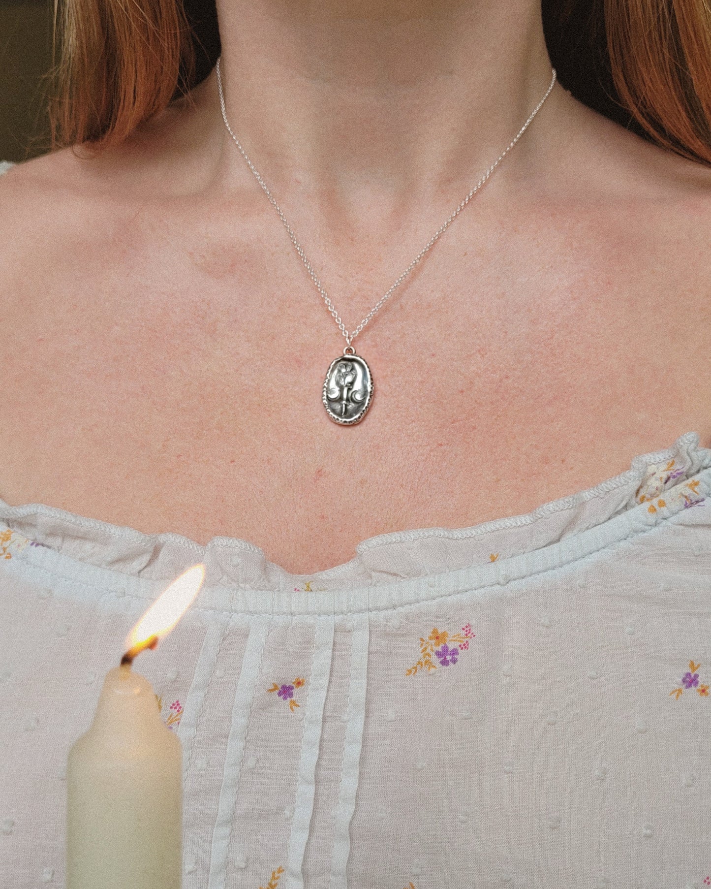 Luna Lavender Coin Talisman ~ Fine Silver