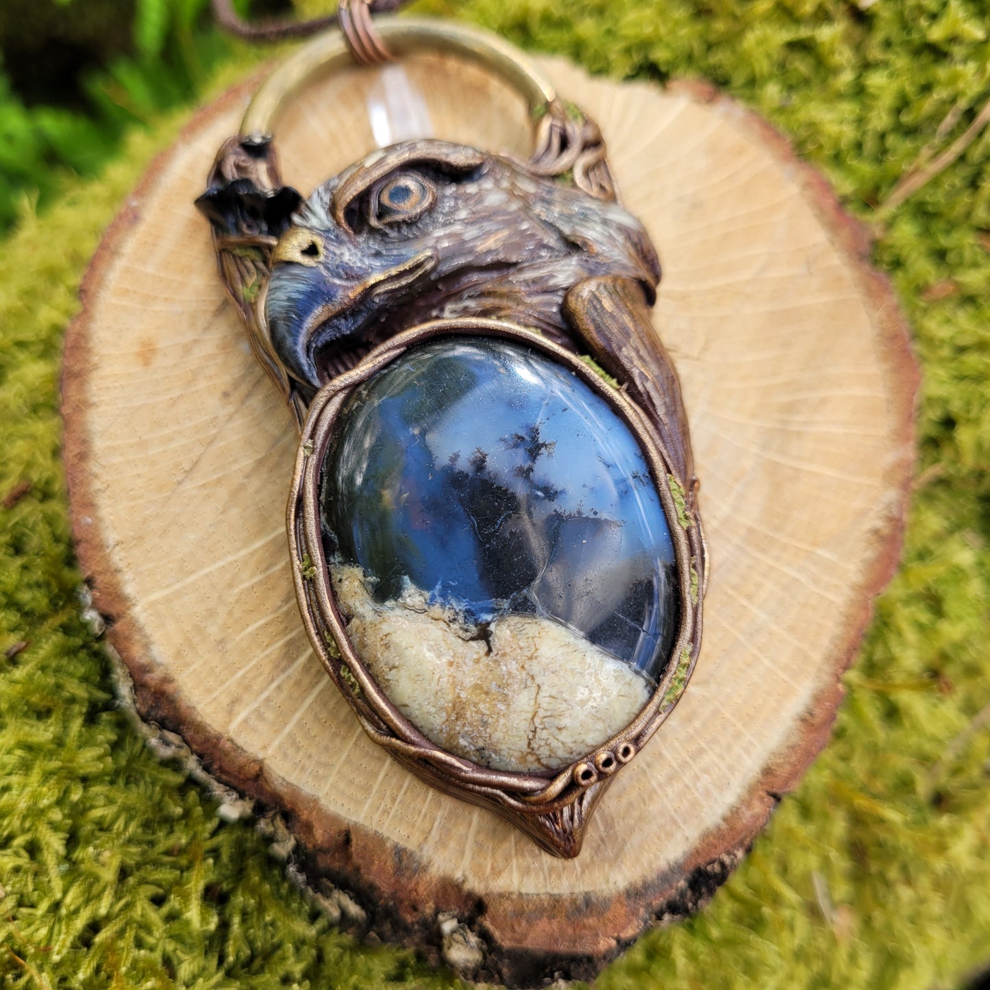 Fearless Hawk Talisman ~ Merlinite & Clear Quartz