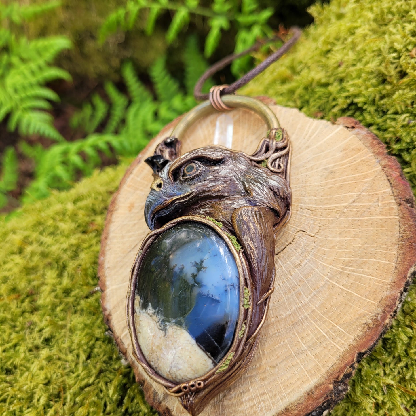 Fearless Hawk Talisman ~ Merlinite & Clear Quartz