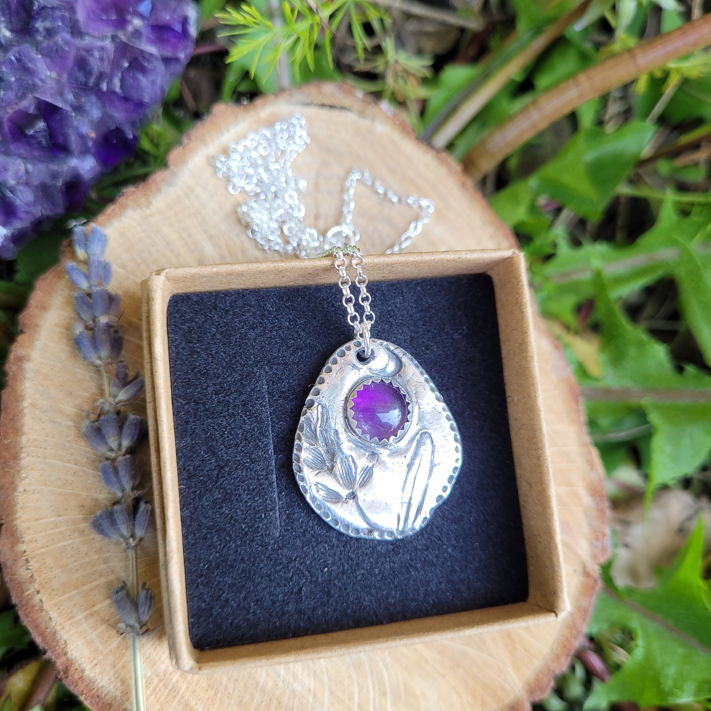 Peaceful Lavender & Amethyst Recycled Silver Heirloom