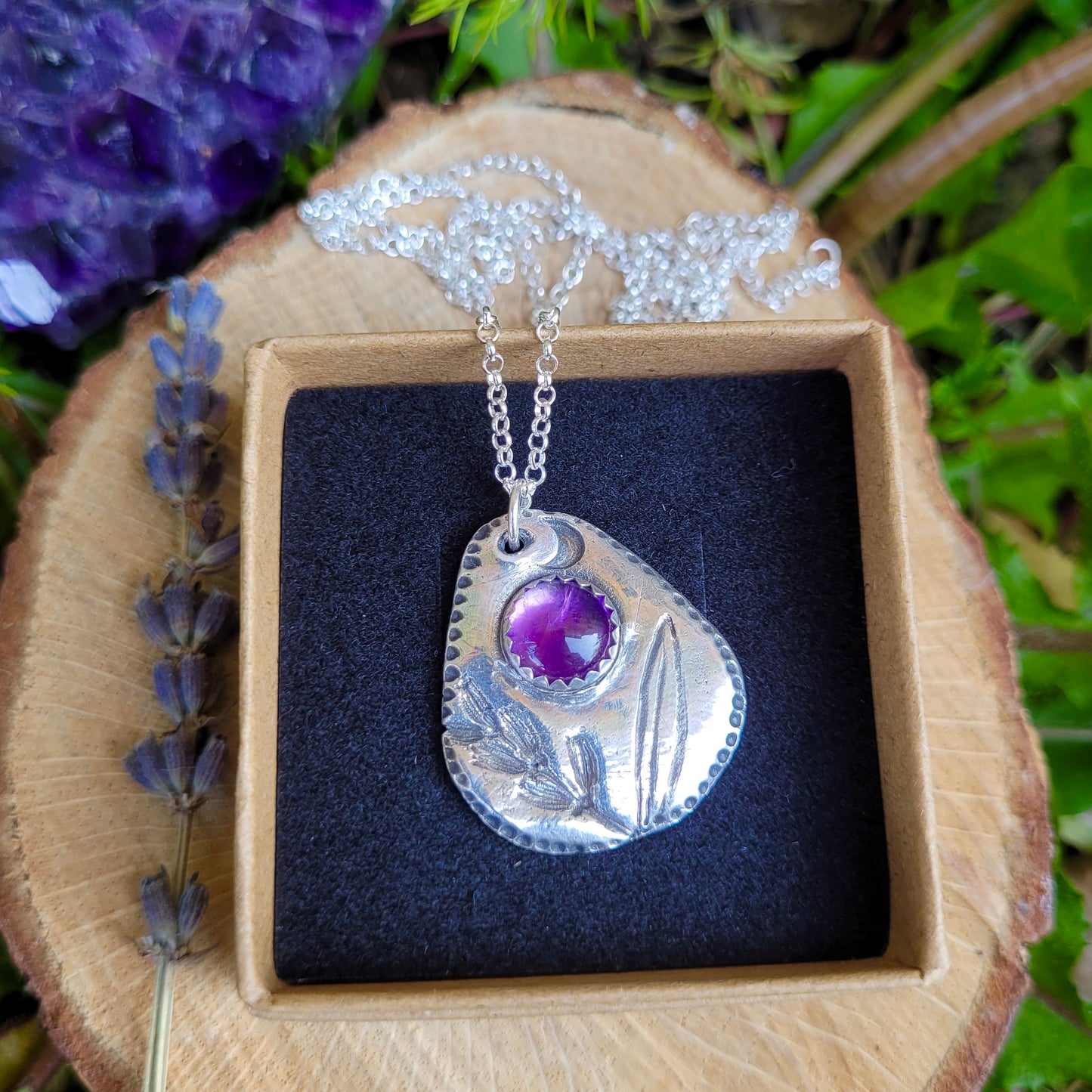 Peaceful Lavender & Amethyst Recycled Silver Heirloom