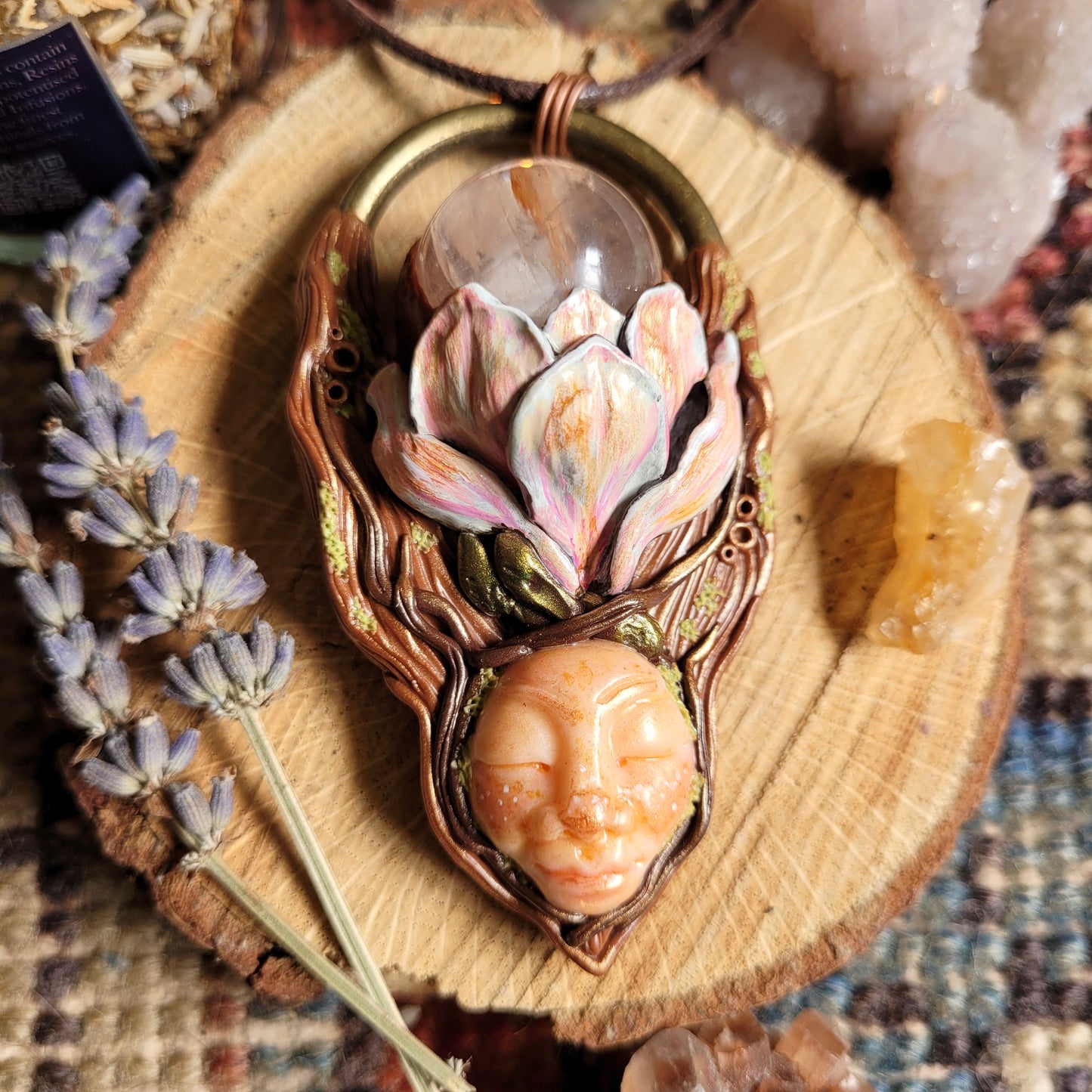 Spirit of Magnolia Talisman ~ Fire Quartz
