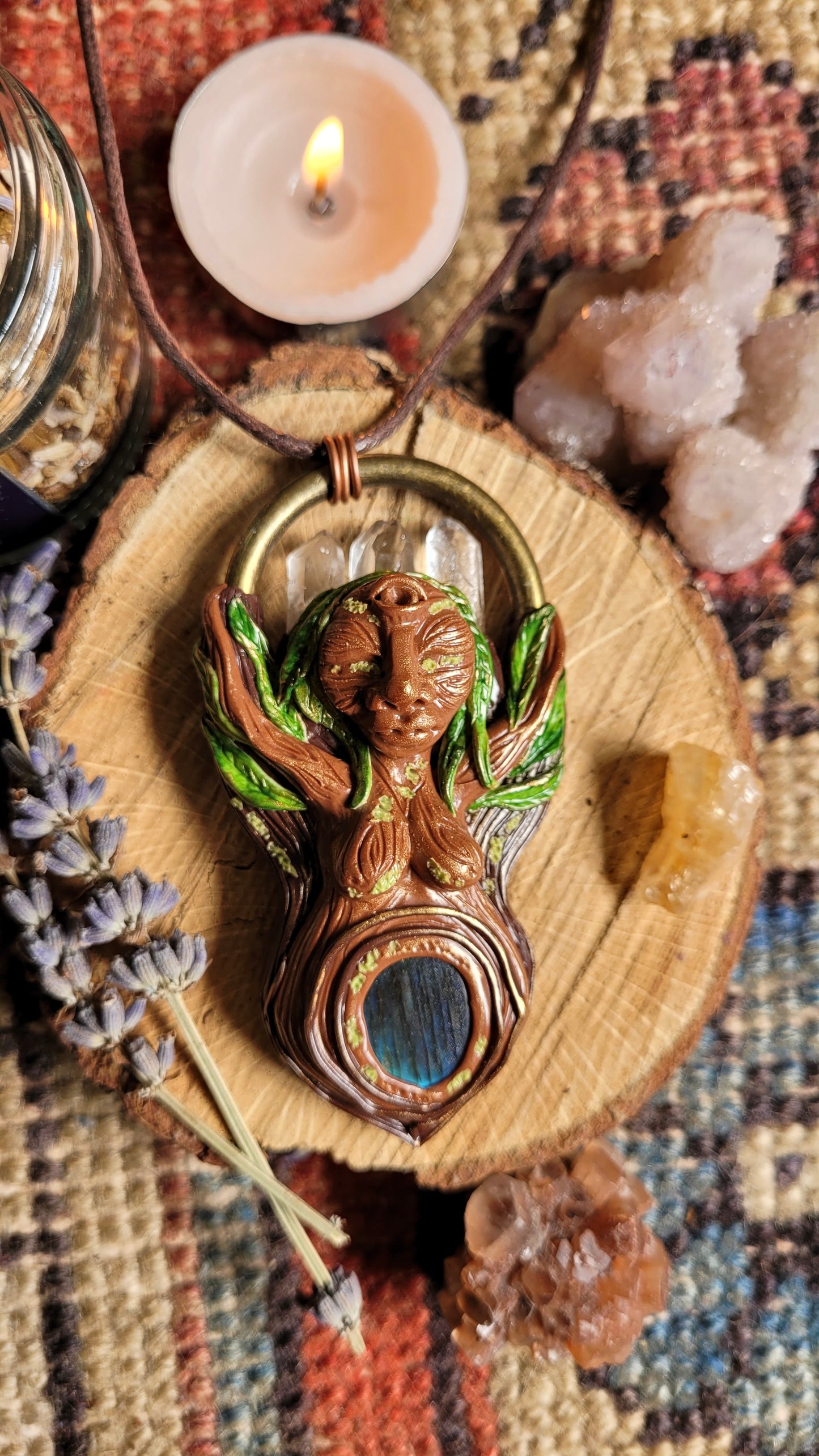 Spirit of Willow Third Eye Talisman ~ Labradorite & Clear Quartz
