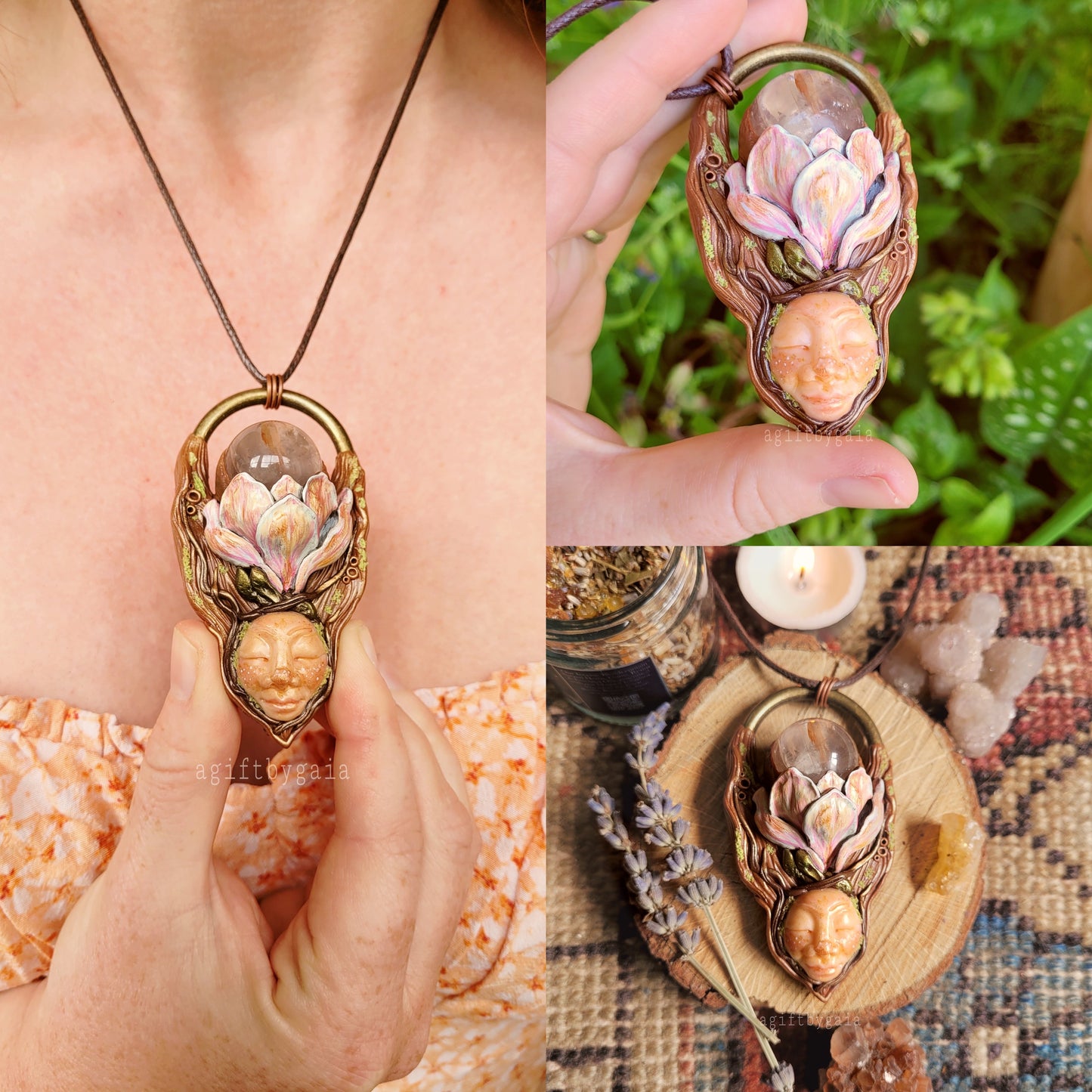 Spirit of Magnolia Talisman ~ Fire Quartz