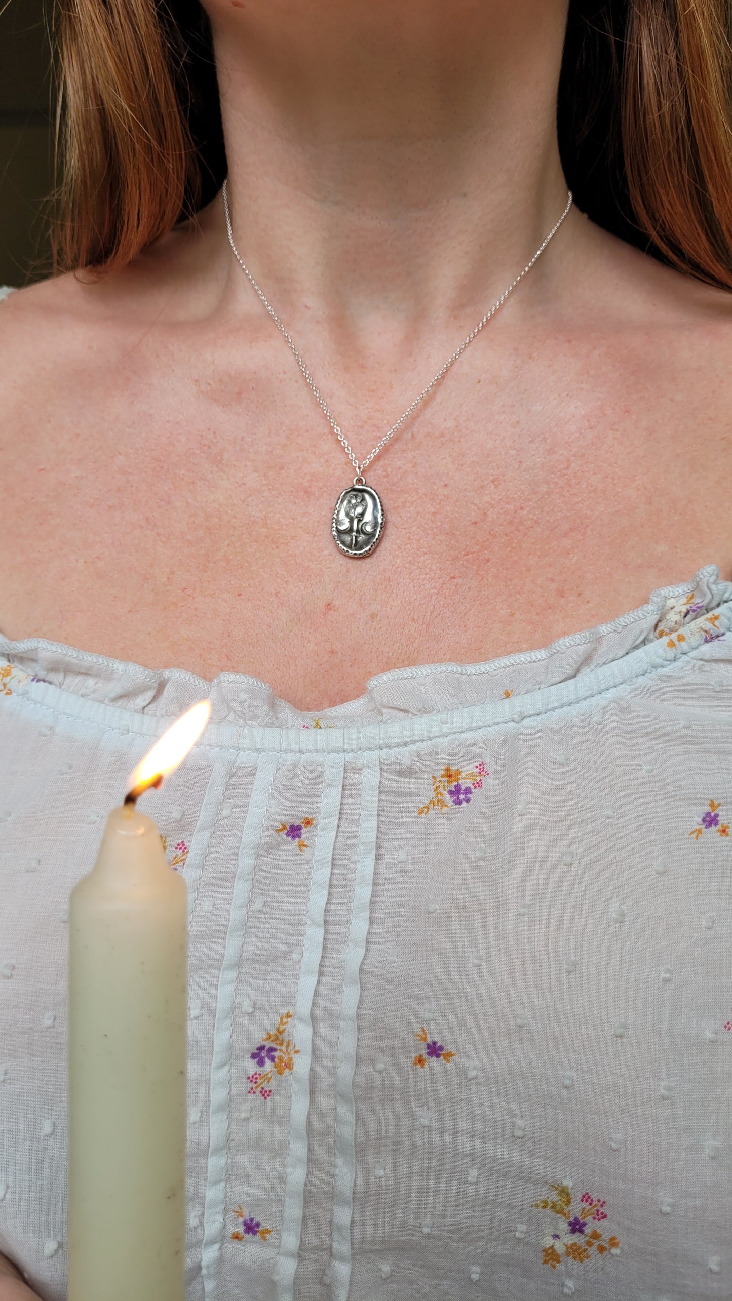 Luna Lavender Coin Talisman ~ Fine Silver