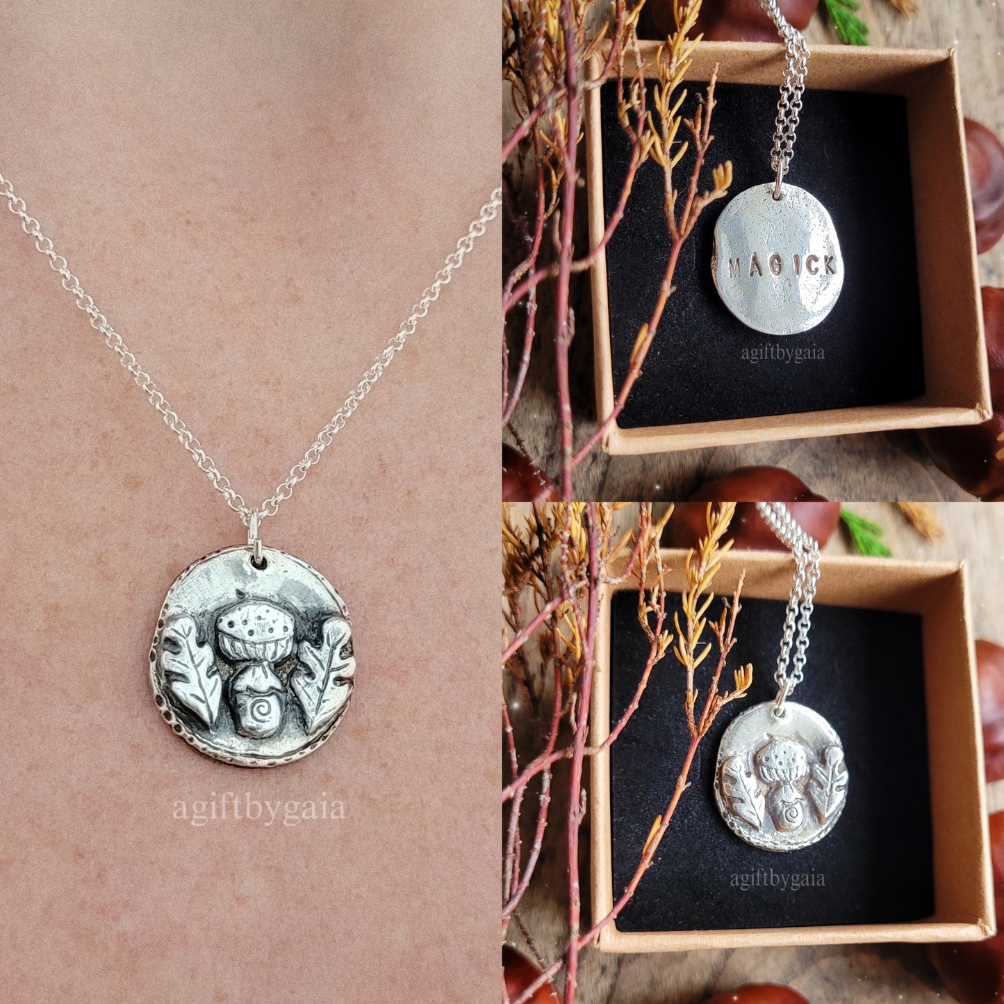 'Magick' Sacred Spell Coin Talisman ~ Recycled Fine 999 Silver