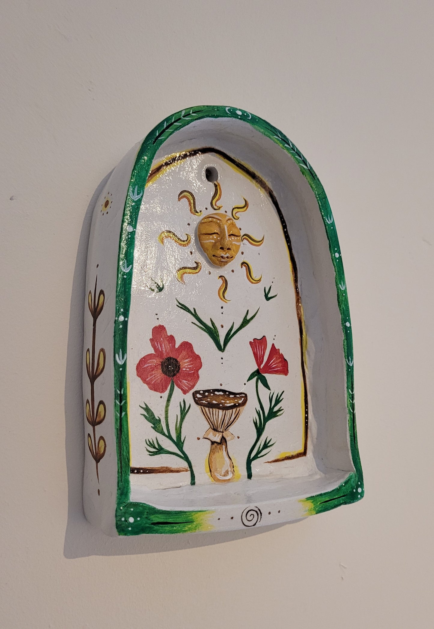 Sun, Mushroom & Field Poppy Energy Shrine