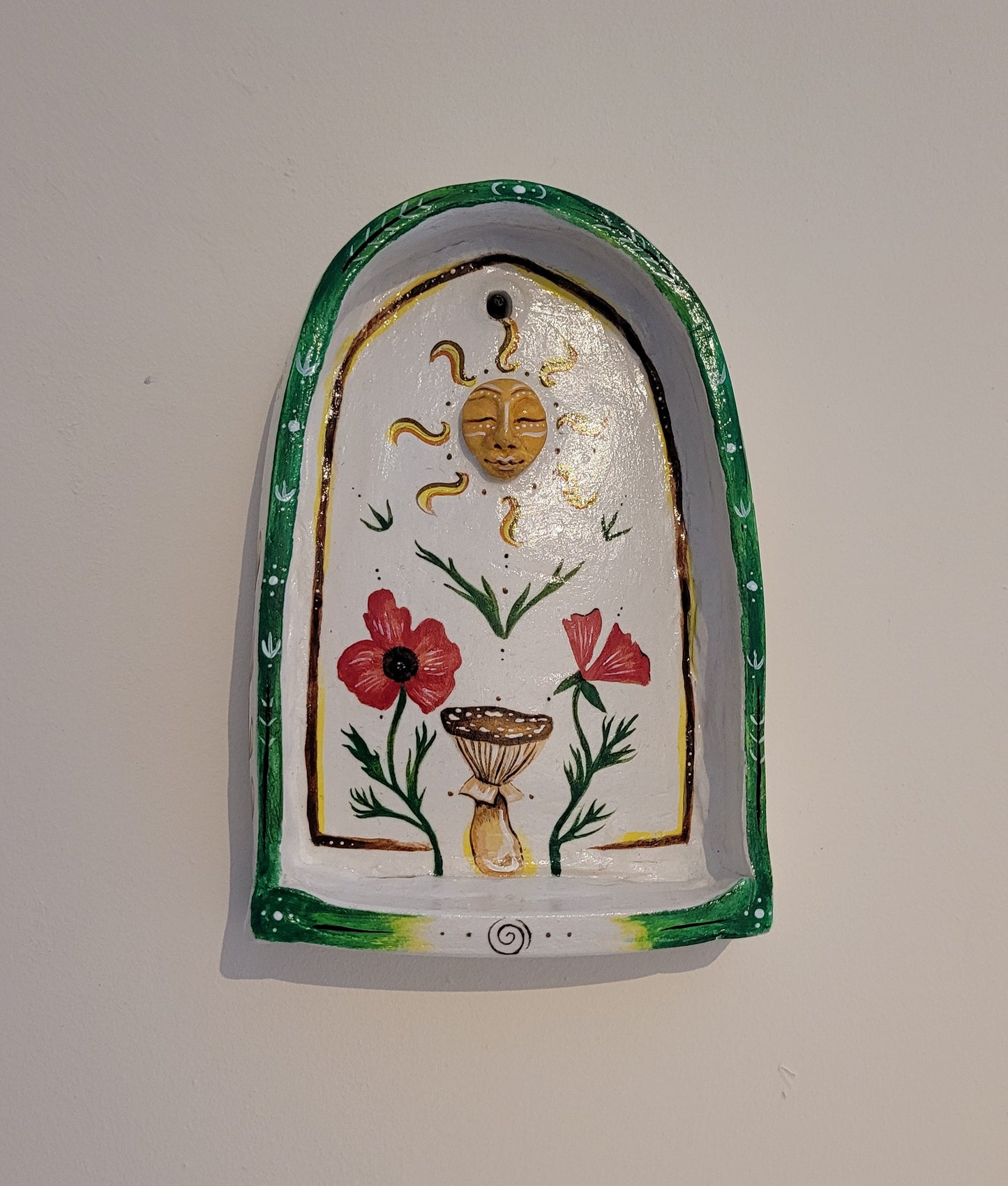 Sun, Mushroom & Field Poppy Energy Shrine