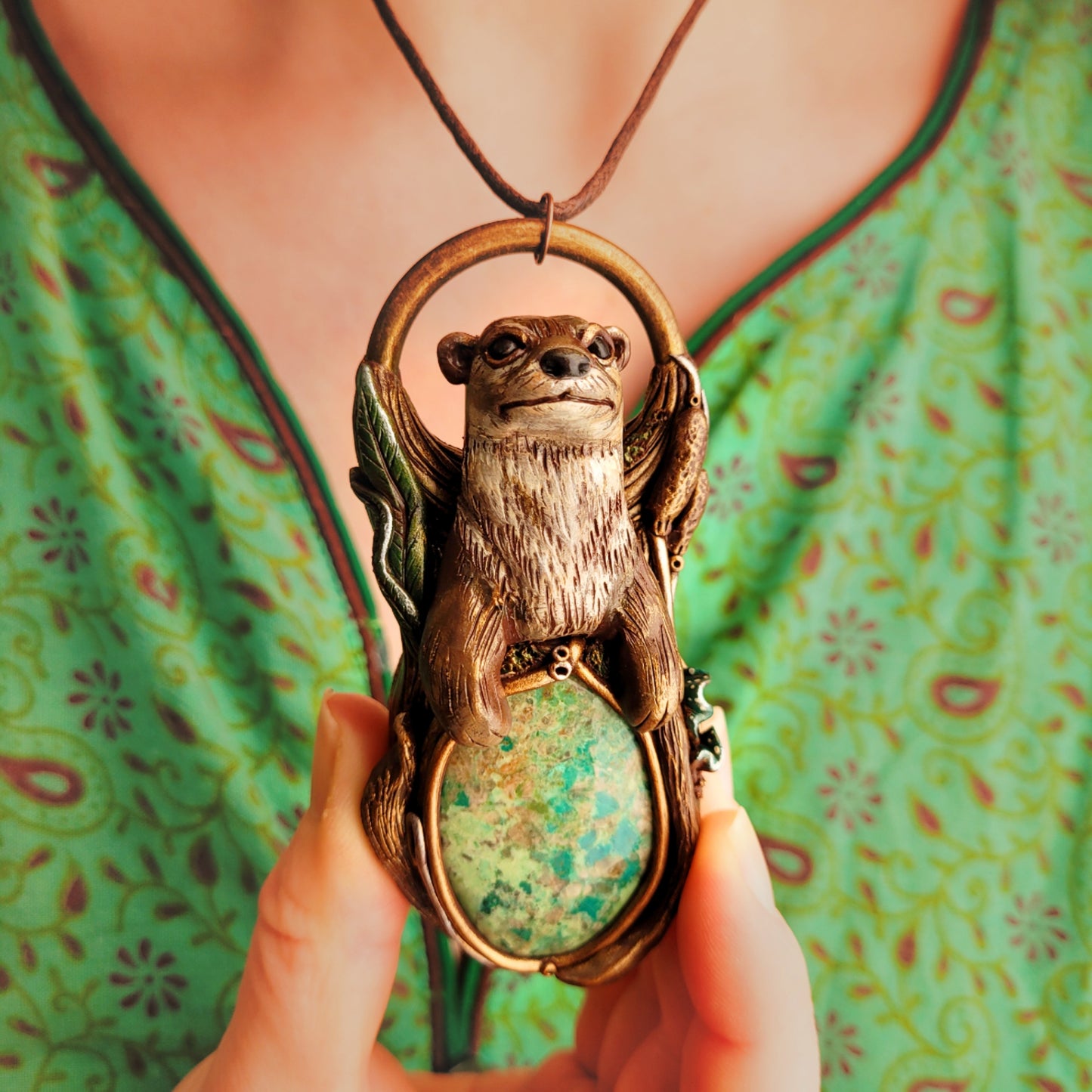 Otter in the Reeds Talisman ~ Crysocolla
