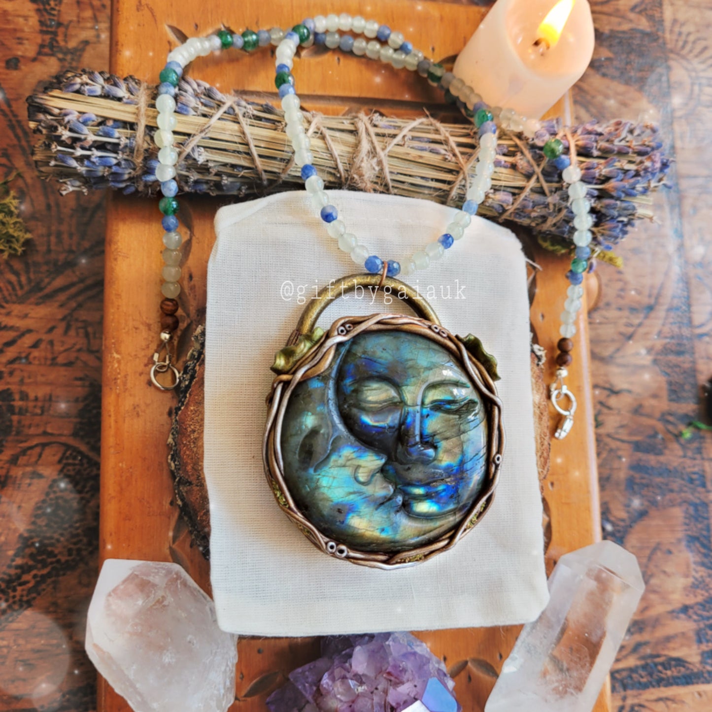 Lunar Goddess Crystal Beaded Talisman