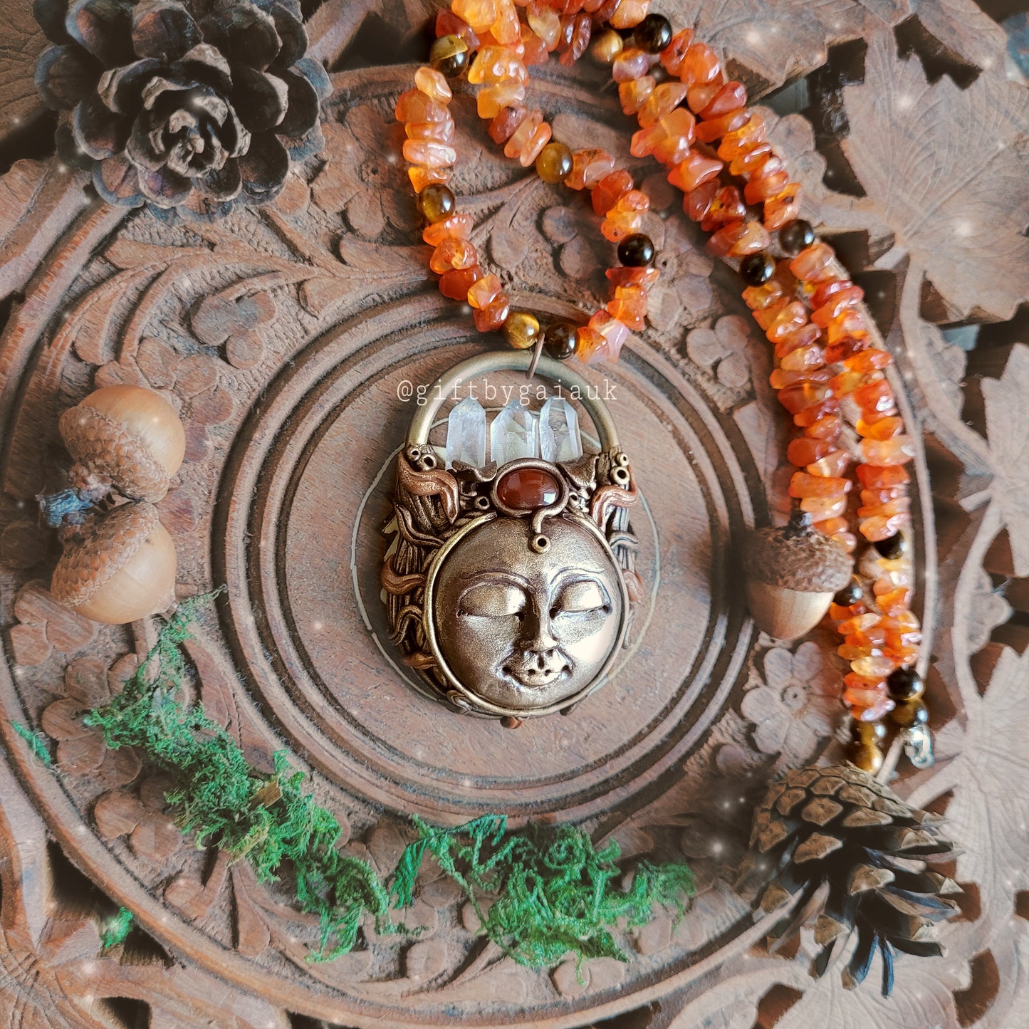 Return of the Sun ~ Carnelian & Tigers Eye Crystal Beaded Talisman