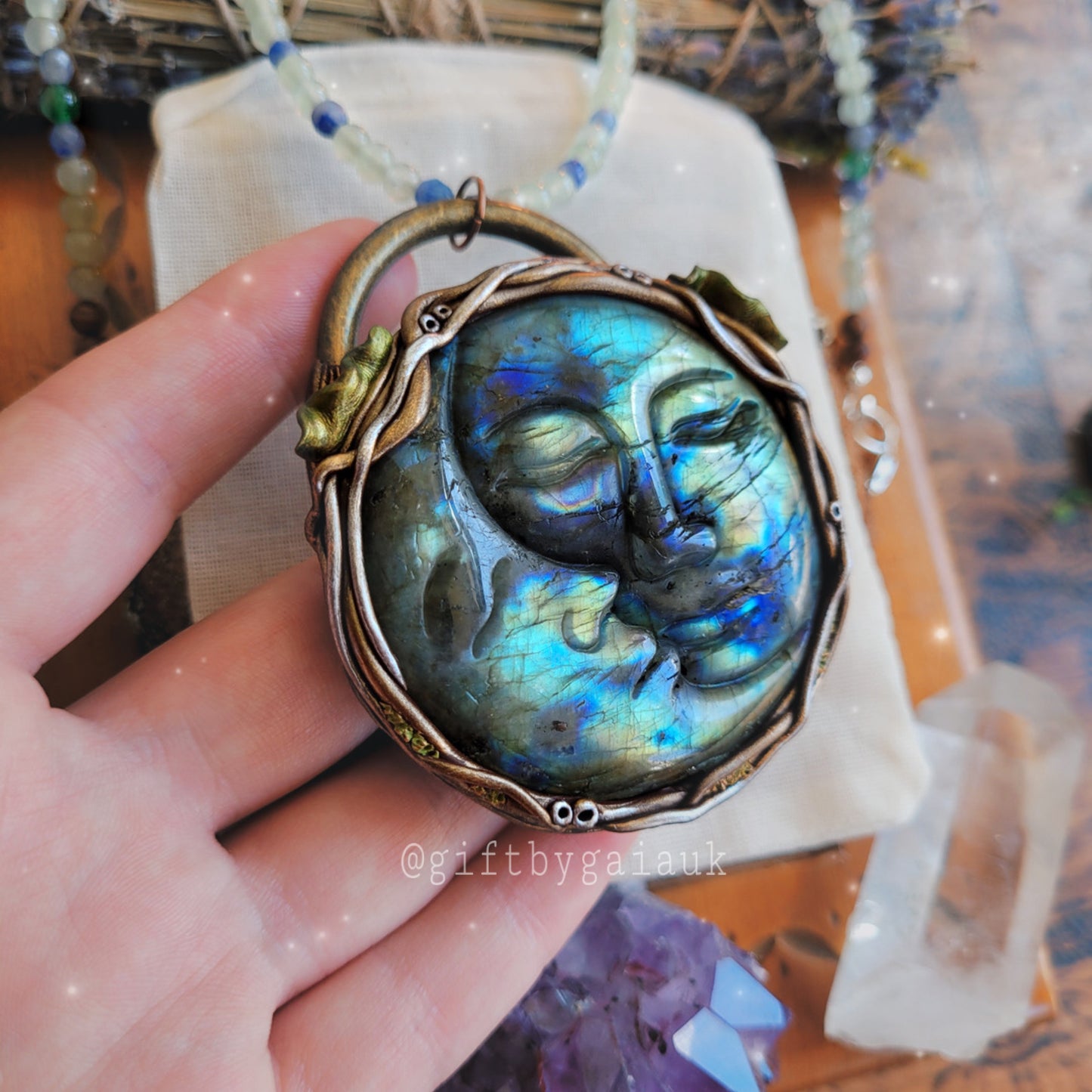 Lunar Goddess Crystal Beaded Talisman